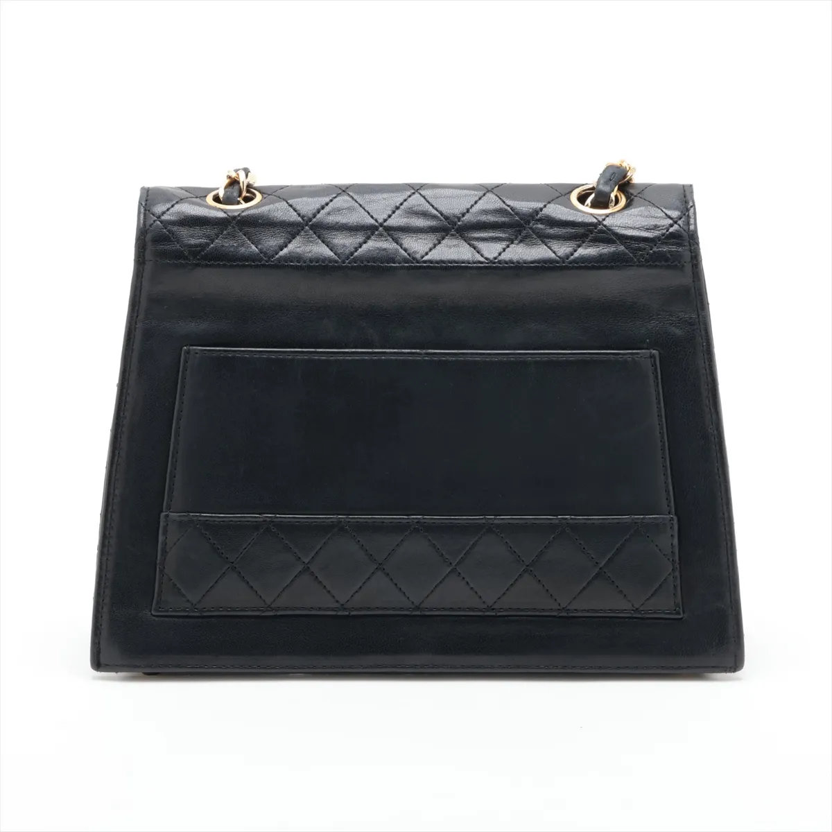 Matelassé Lambskin Single Flap Single Chain Bag, Black with Gold Hardware, Item No. 1637442 (Serial No. 1) — view 2