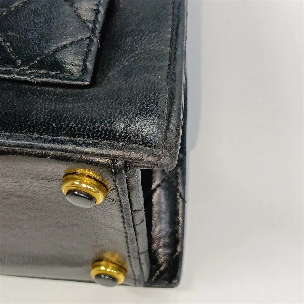 Matelassé Lambskin Single Flap Single Chain Bag, Black with Gold Hardware, Item No. 1637442 (Serial No. 1) — view 15