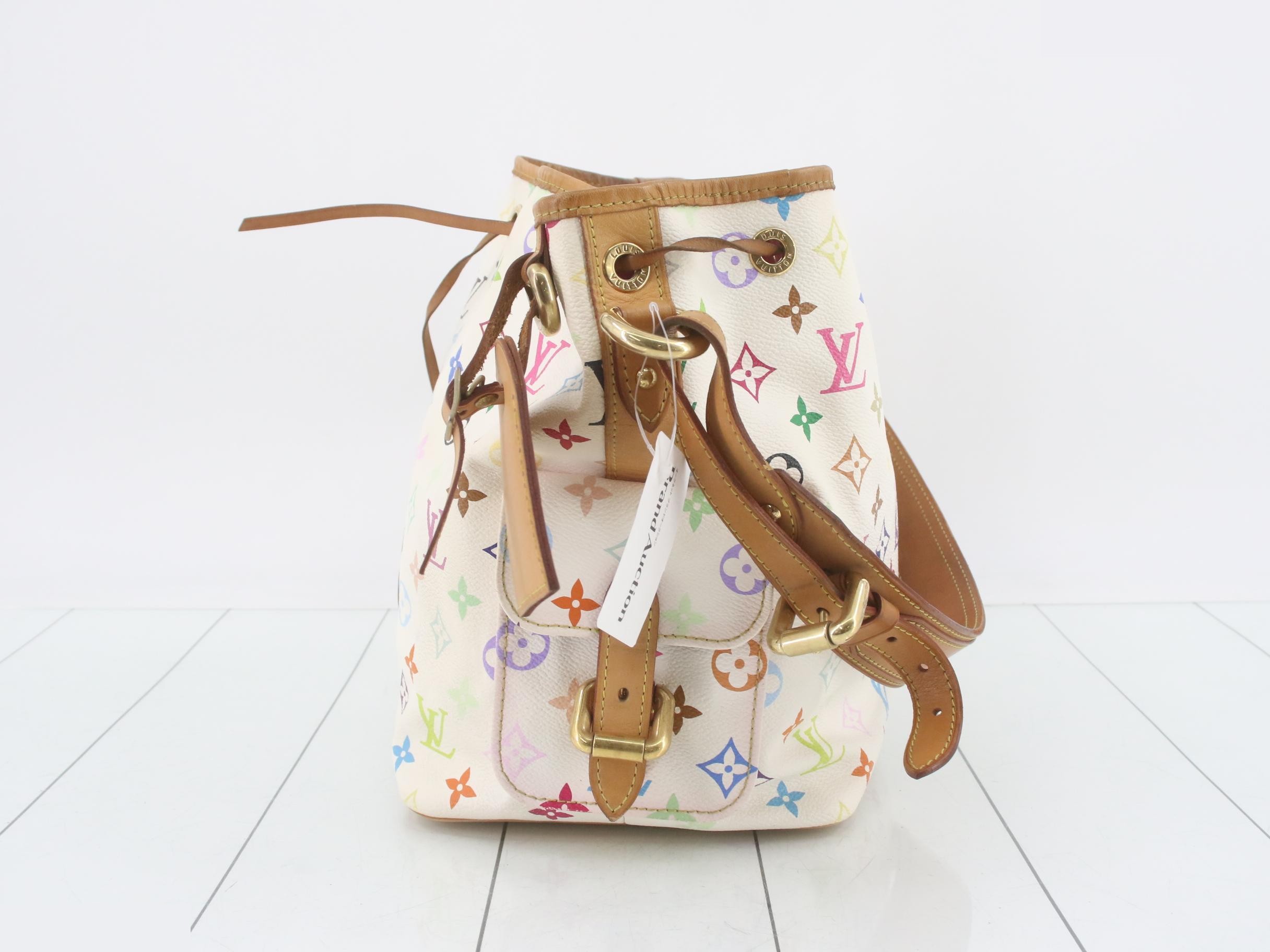 Monogram Multicolor Petite Noé Blanc Shoulder Bag — view 3