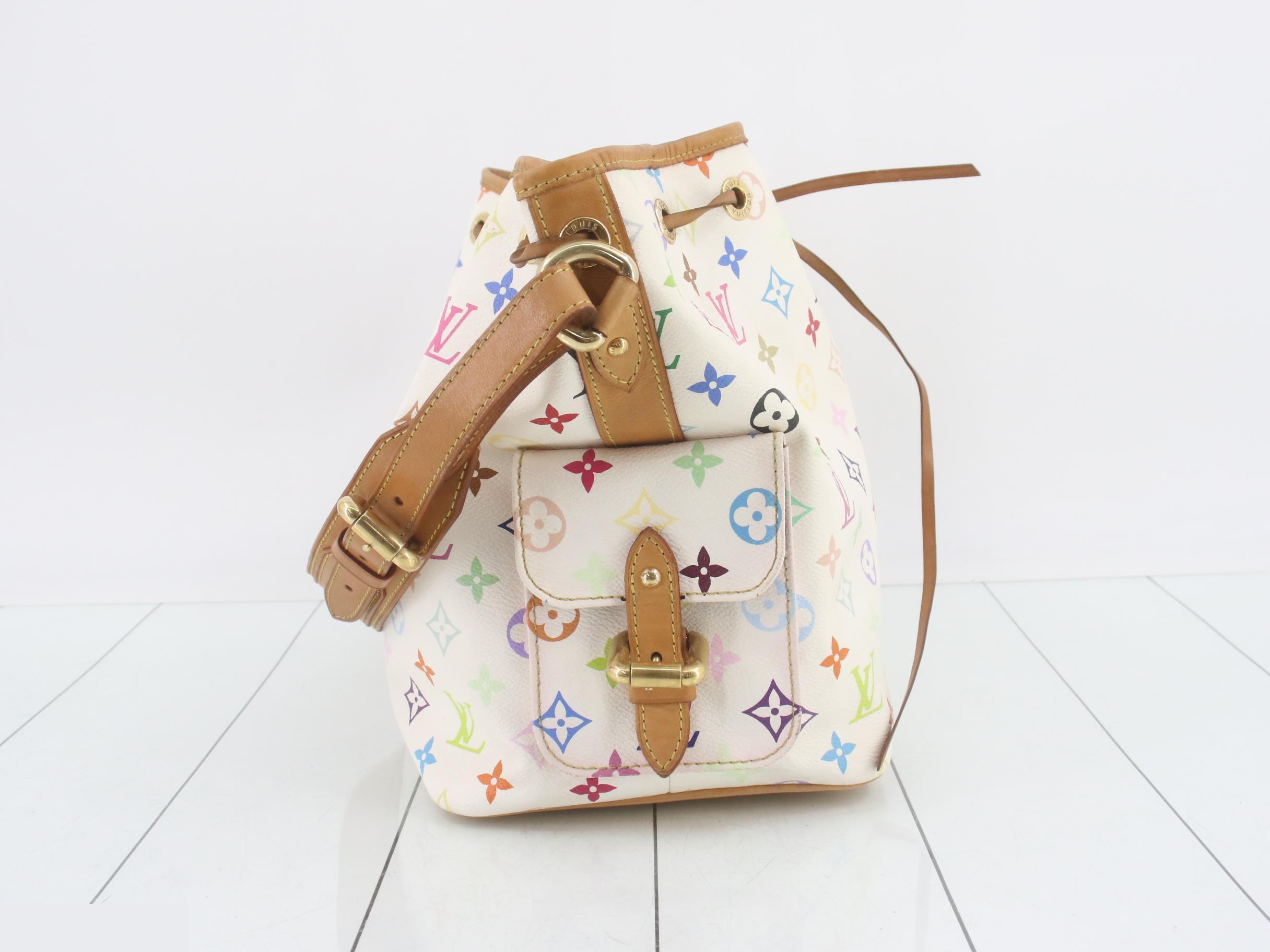 Monogram Multicolor Petite Noé Blanc Shoulder Bag — view 4