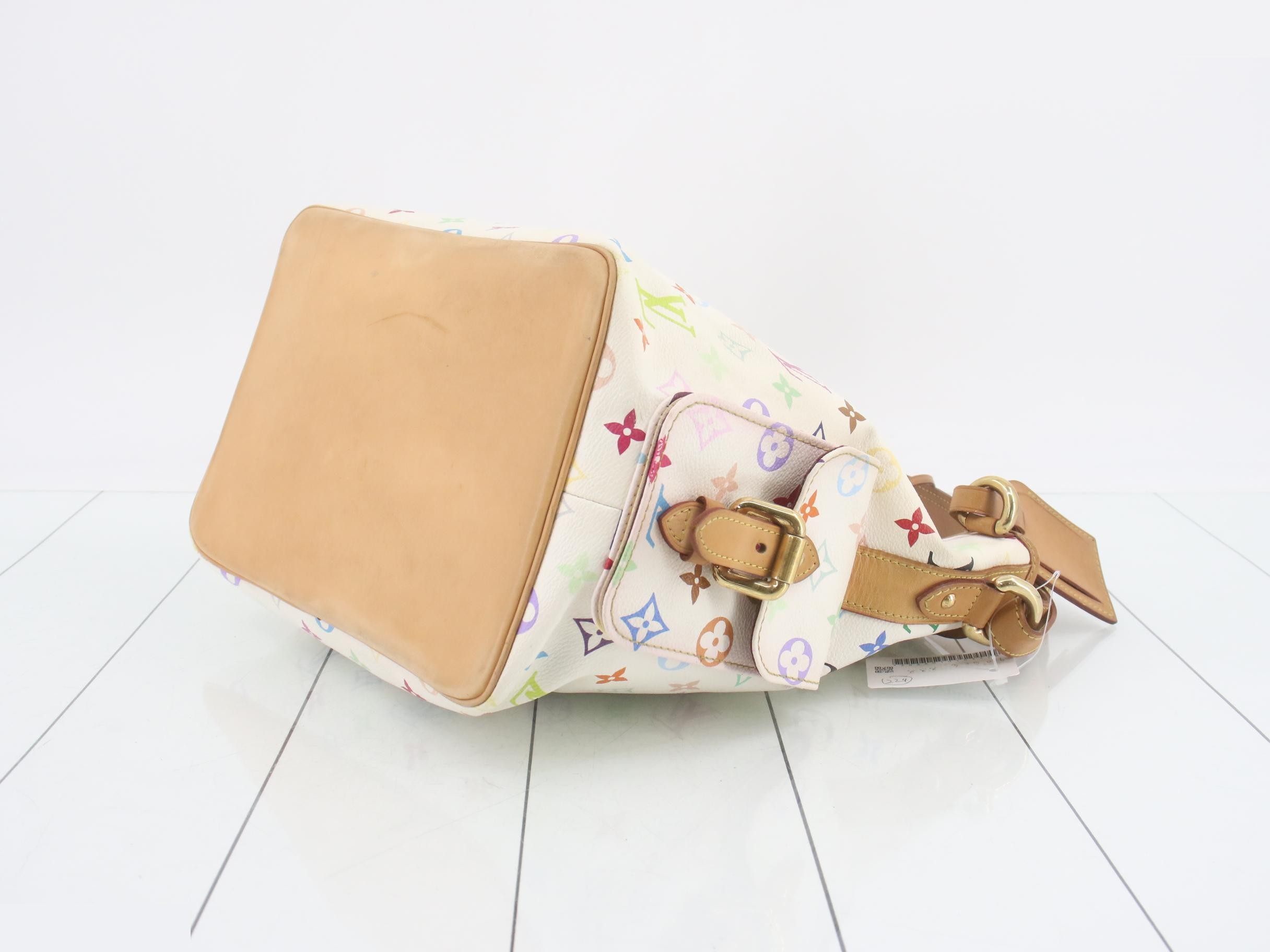 Monogram Multicolor Petite Noé Blanc Shoulder Bag — view 6