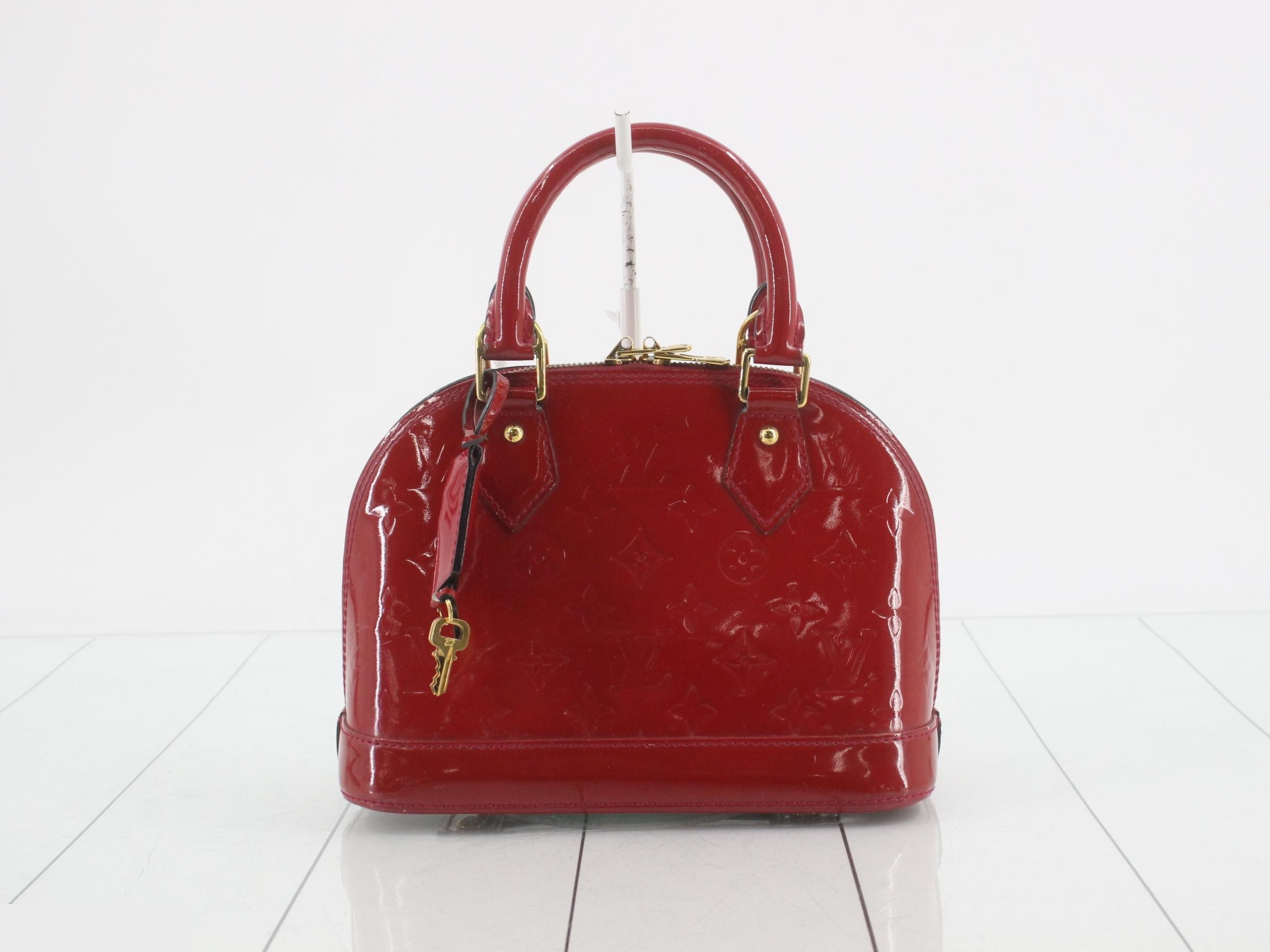 Alma BB Vernis Monogram Red Handbag