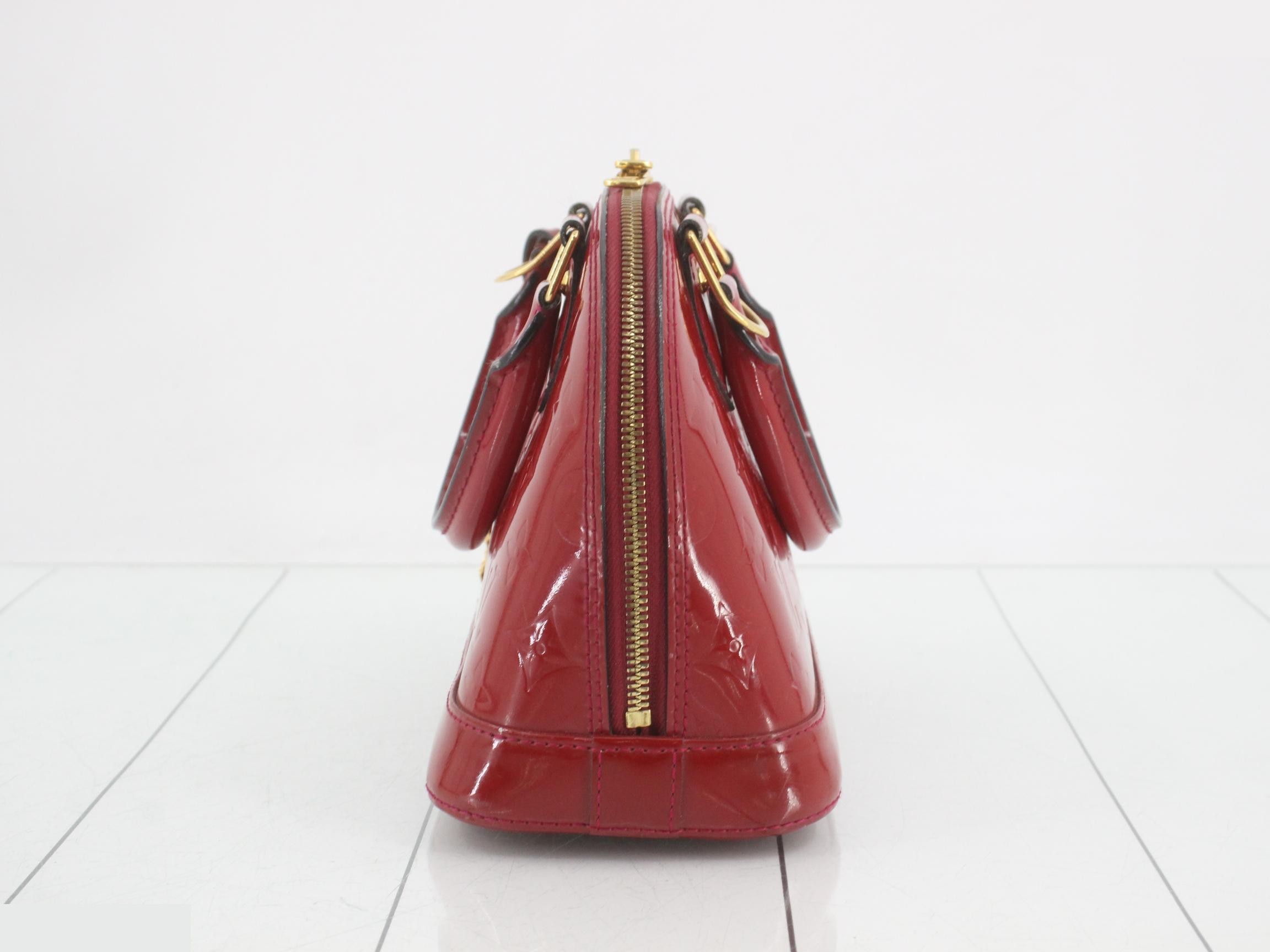 Alma BB Vernis Monogram Red Handbag — view 3