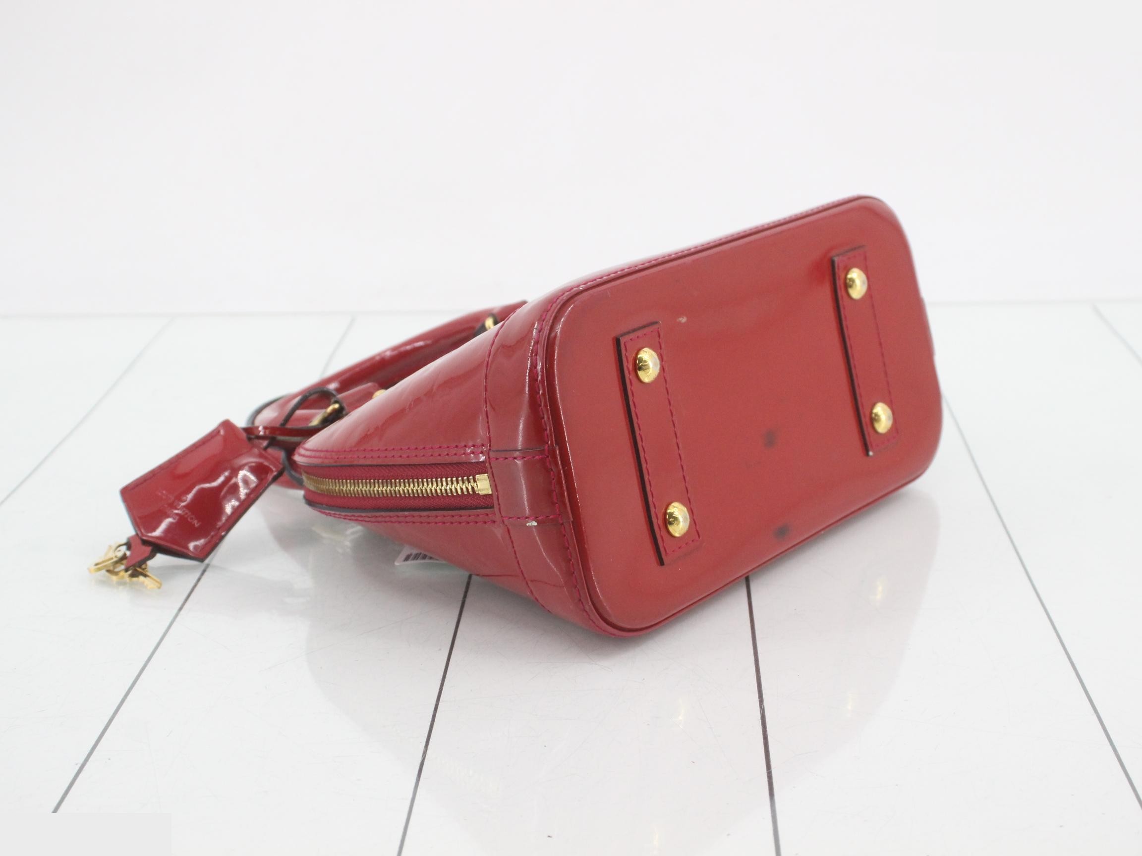 Alma BB Vernis Monogram Red Handbag — view 5