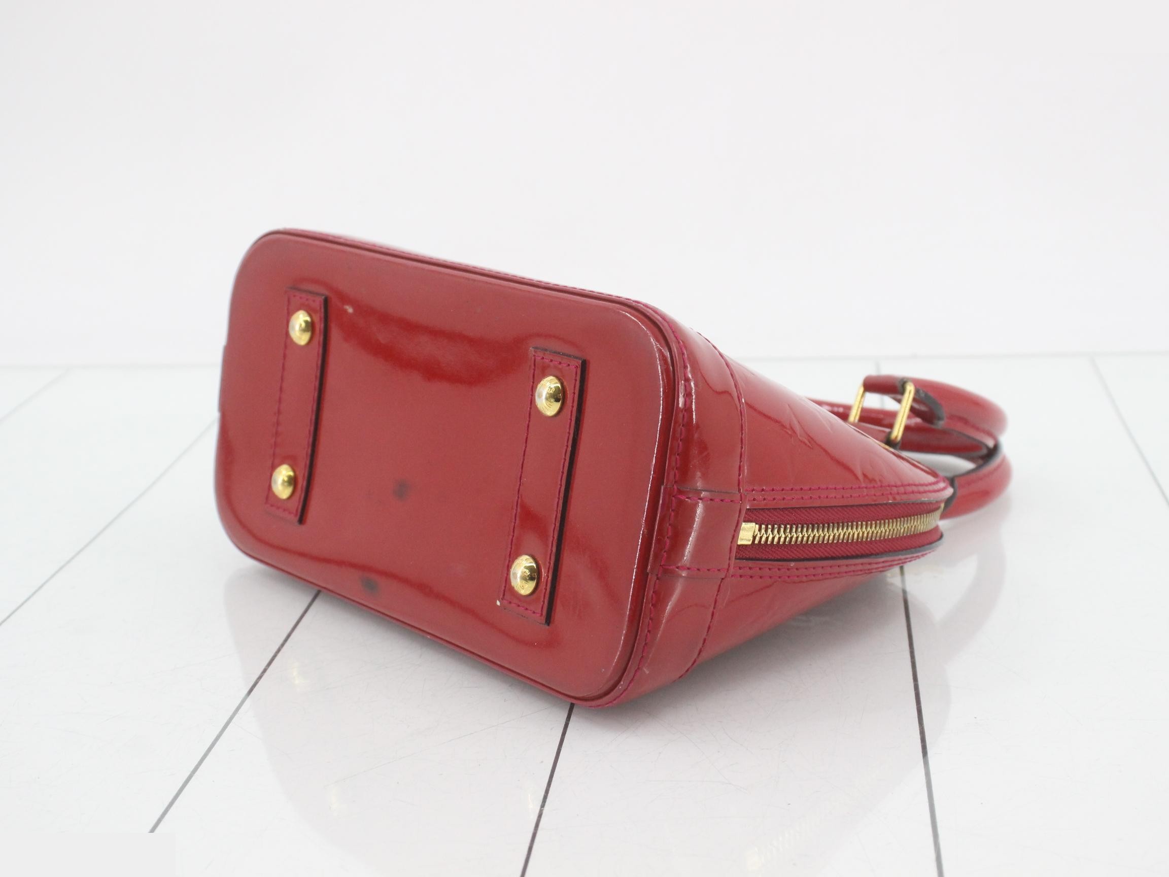 Alma BB Vernis Monogram Red Handbag — view 6