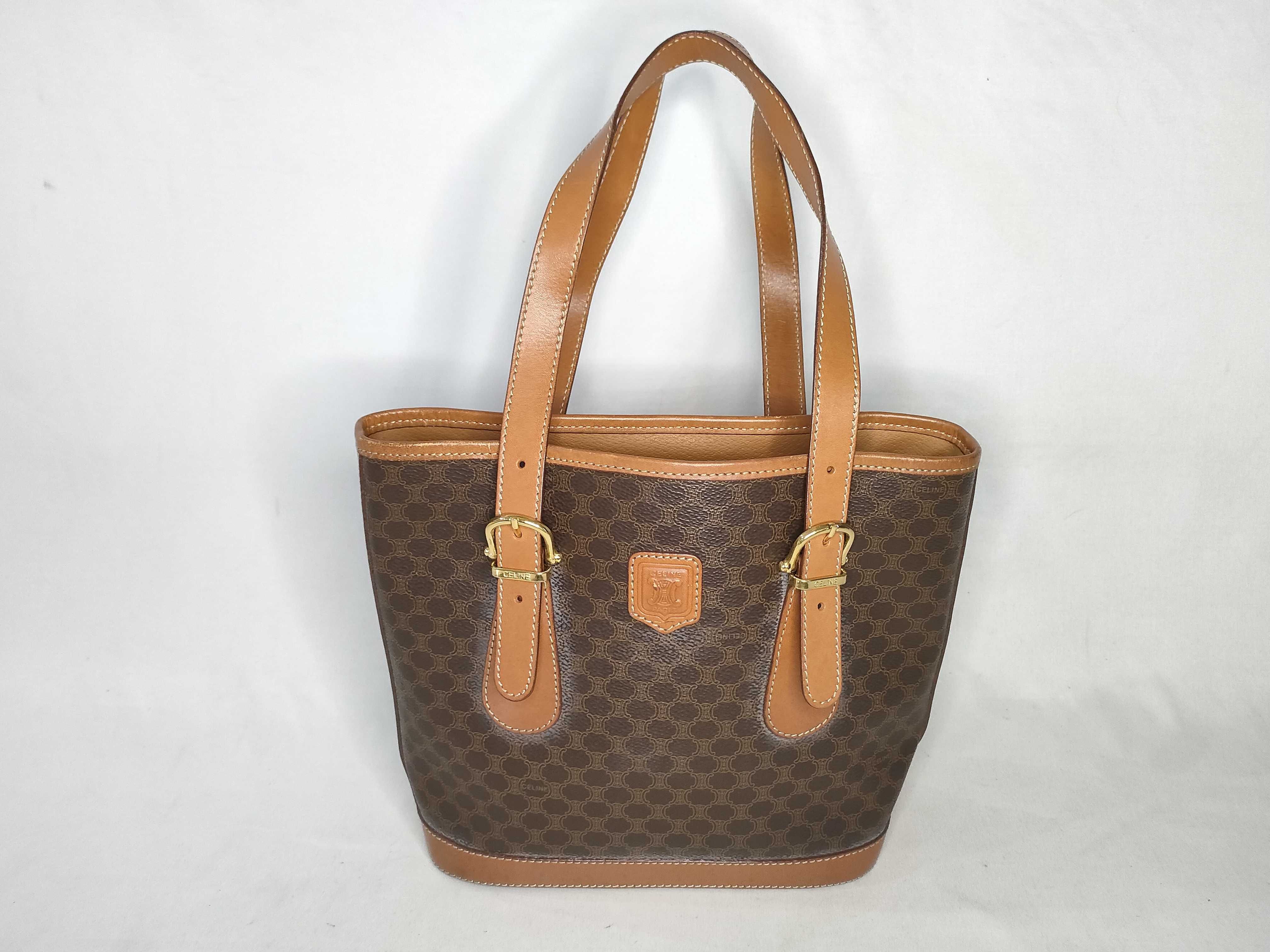 Macadam PVC x Leather Tote Bag, Brown Tote Bag