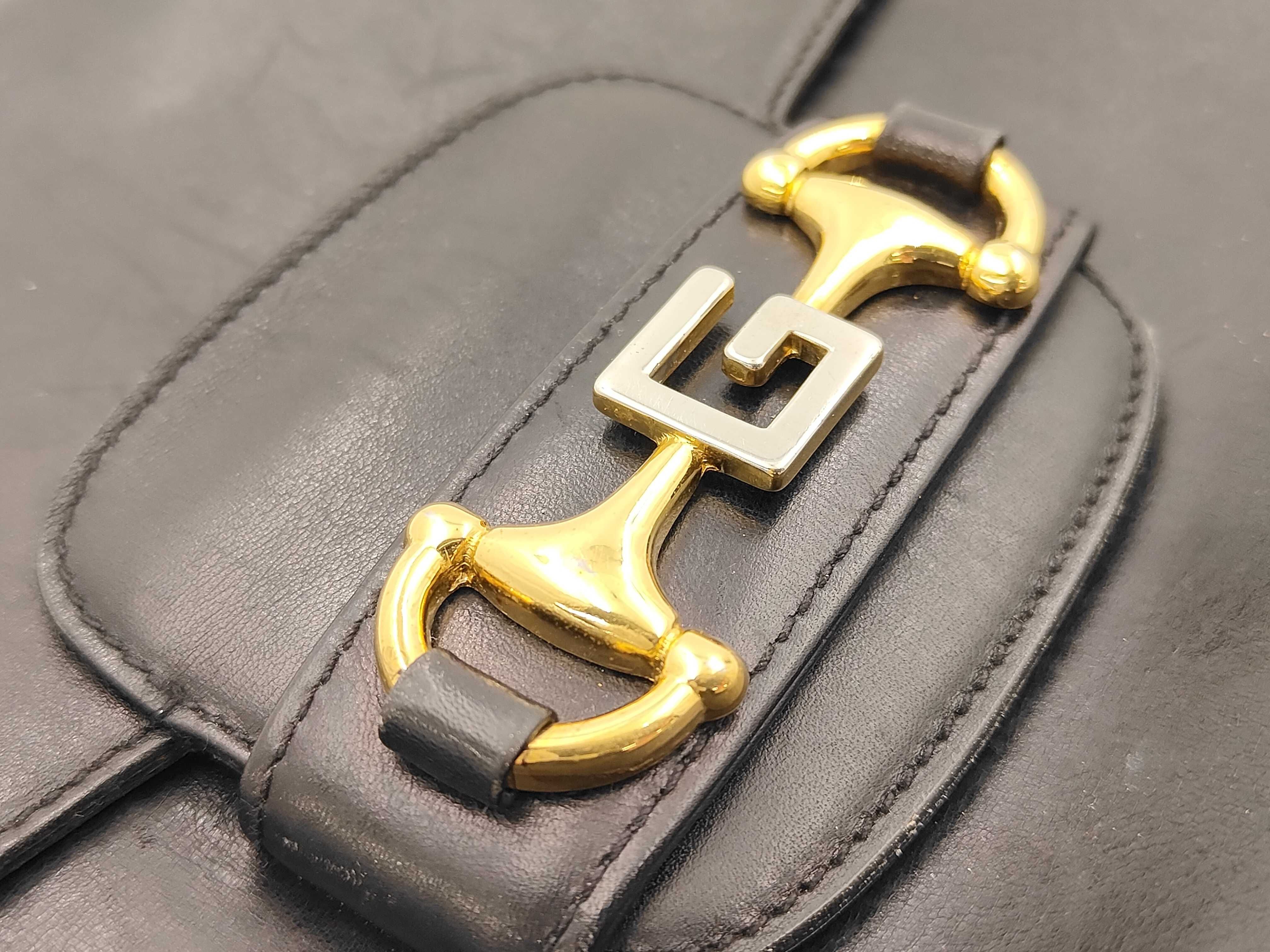 Leather Shoulder Bag, Black — view 12