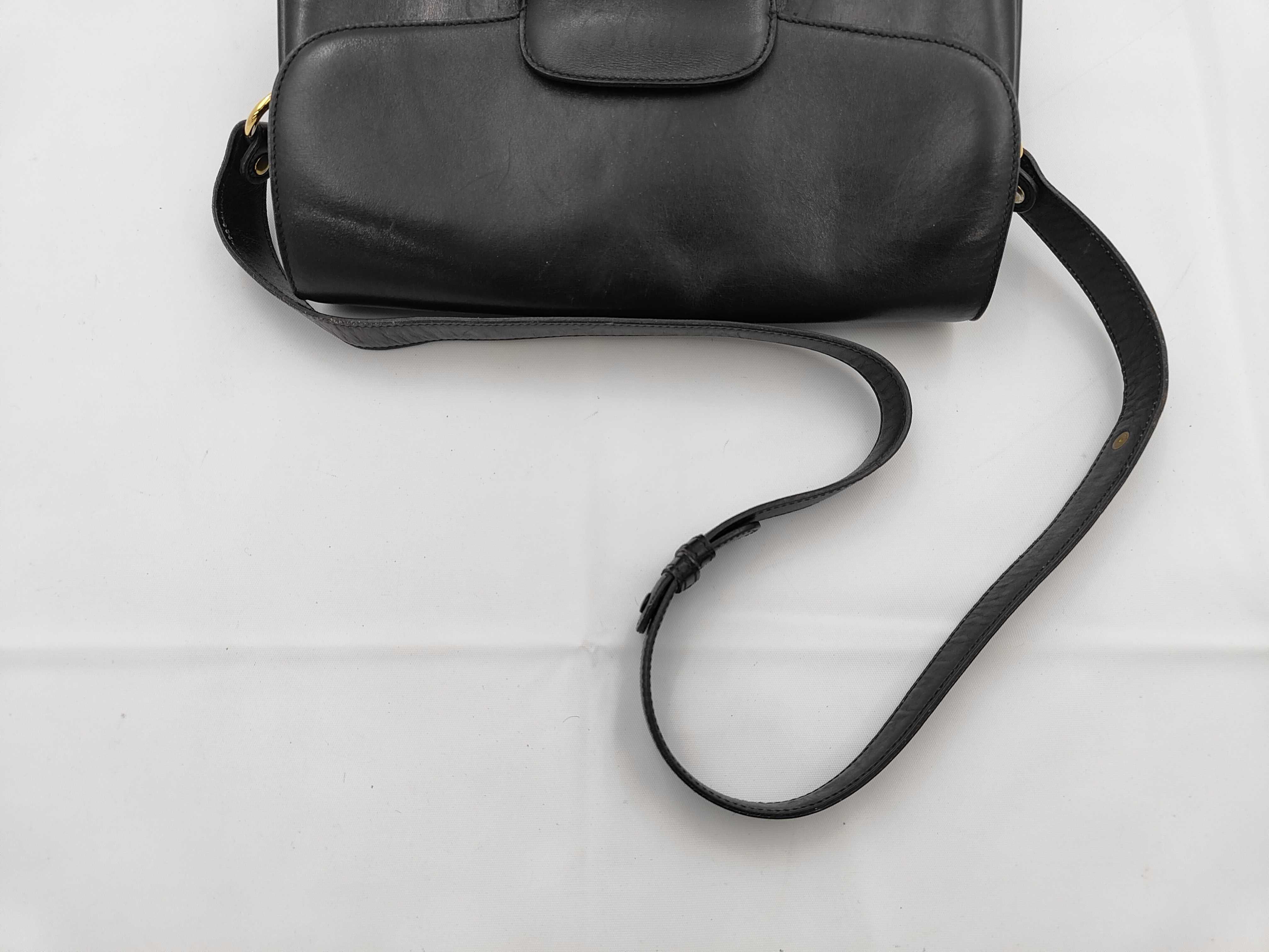 Leather Shoulder Bag, Black — view 3