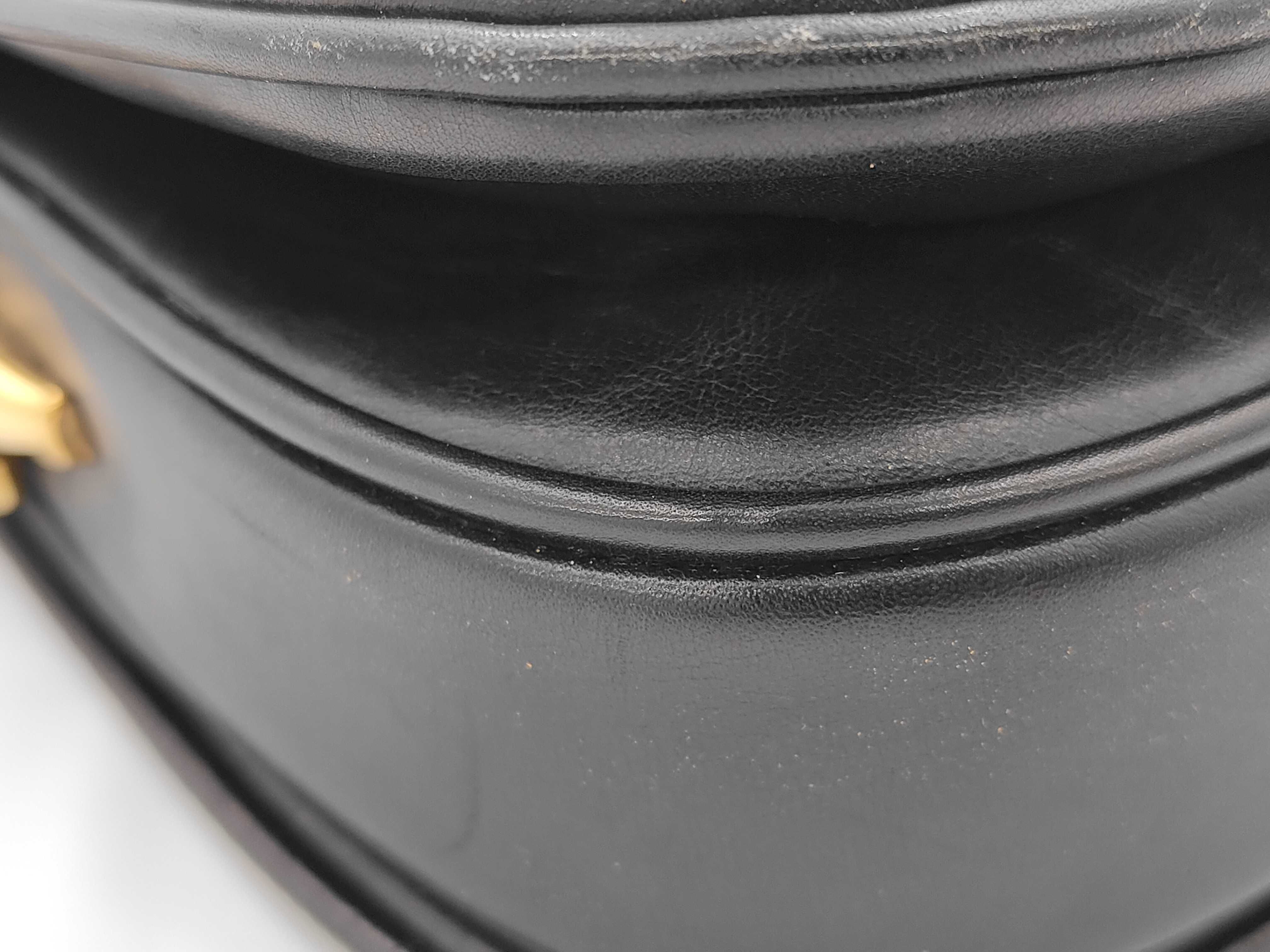 Leather Shoulder Bag, Black — view 6