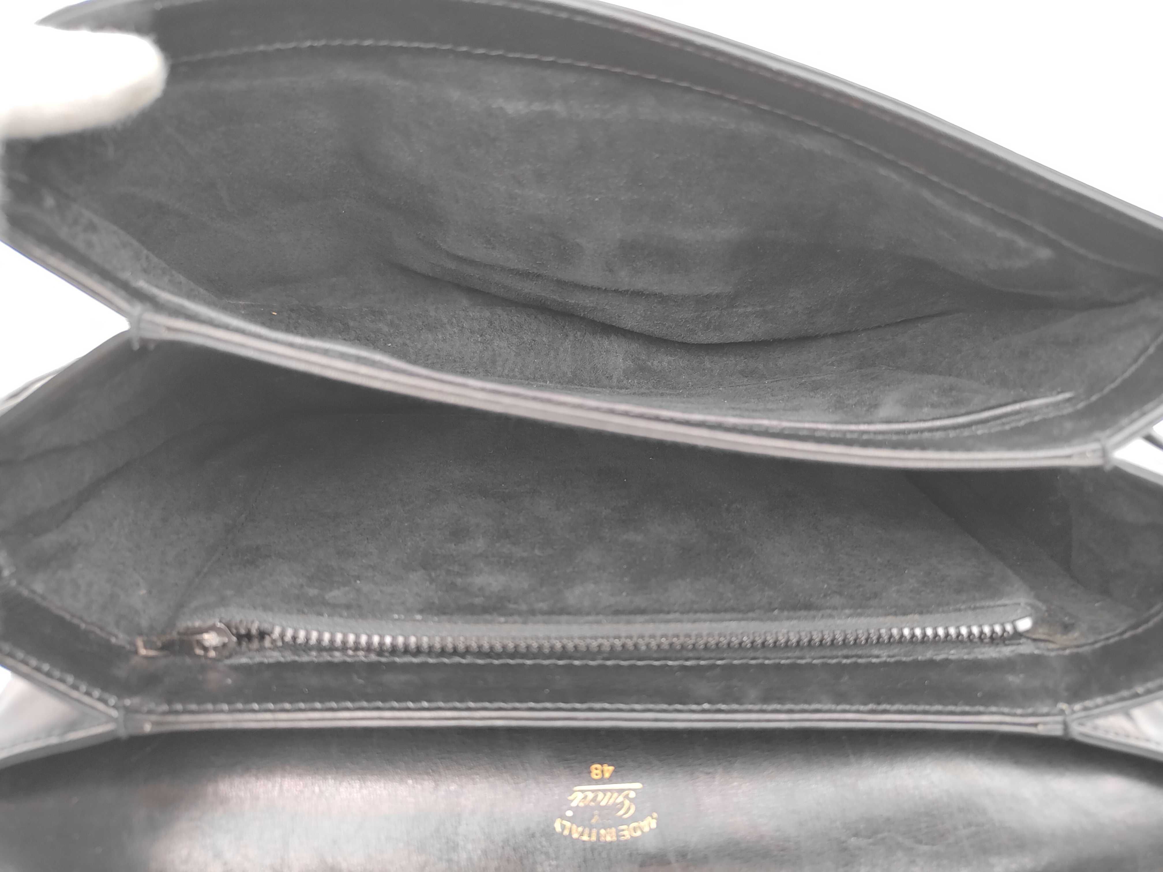 Leather Shoulder Bag, Black — view 9