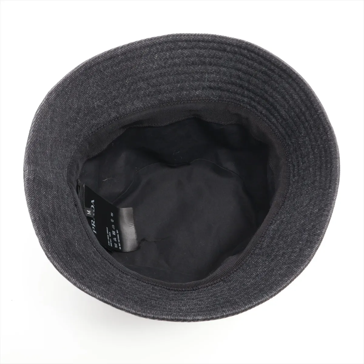 2HC137 Triangle Logo Bucket Hat M Cotton Black Threads Fuzzing Out of shape — view 4