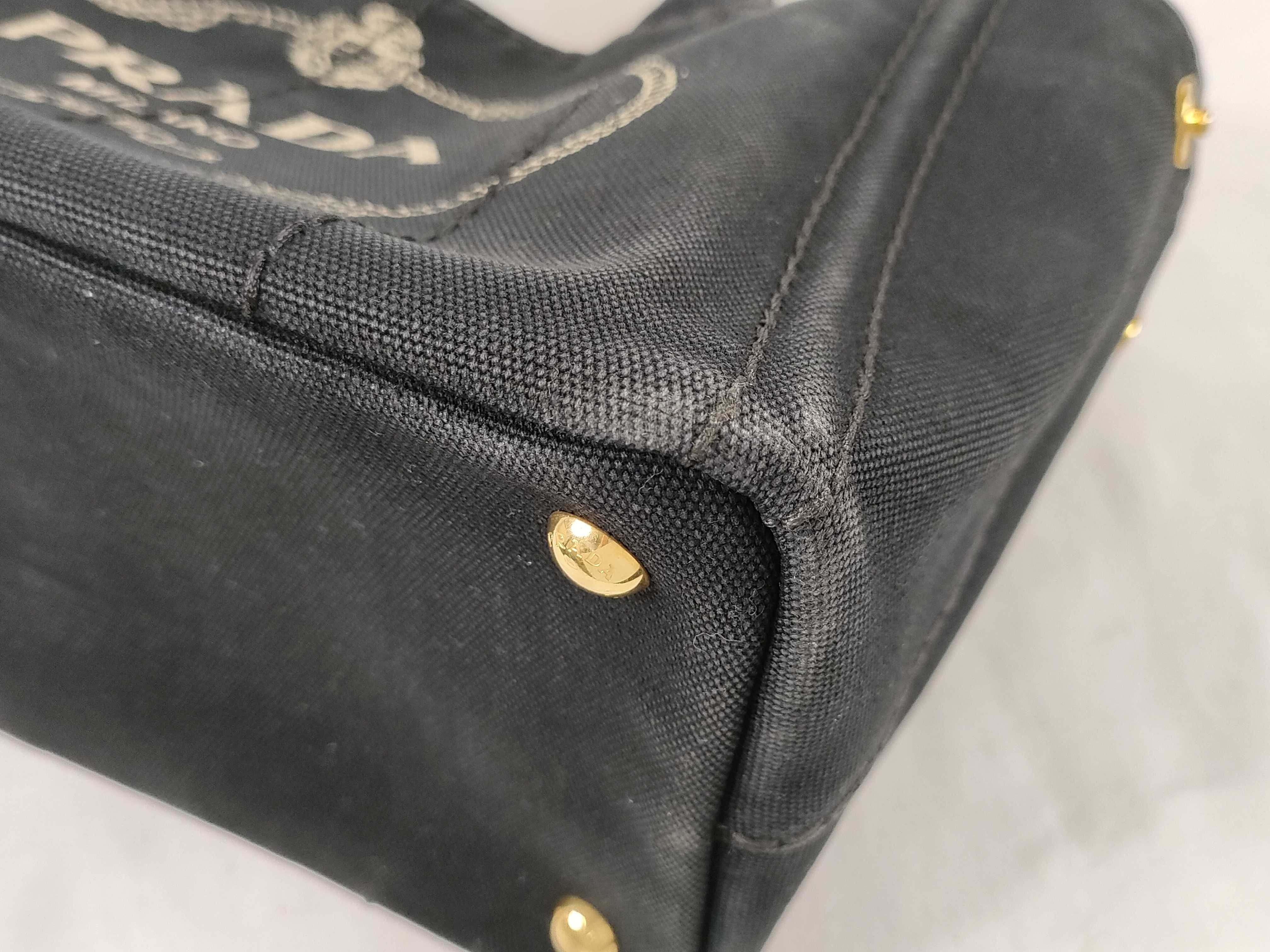 Canapa Mini Tote Bag, Black, No Straps, 1BG439 Tote Bag — view 6