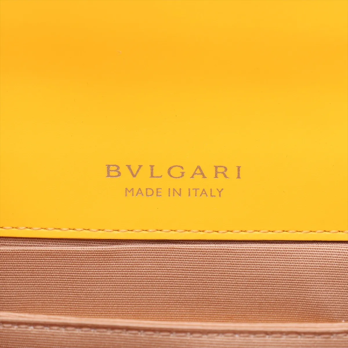 Serpenti Leather 2-Way Handbag, Yellow, with Mirror — view 11