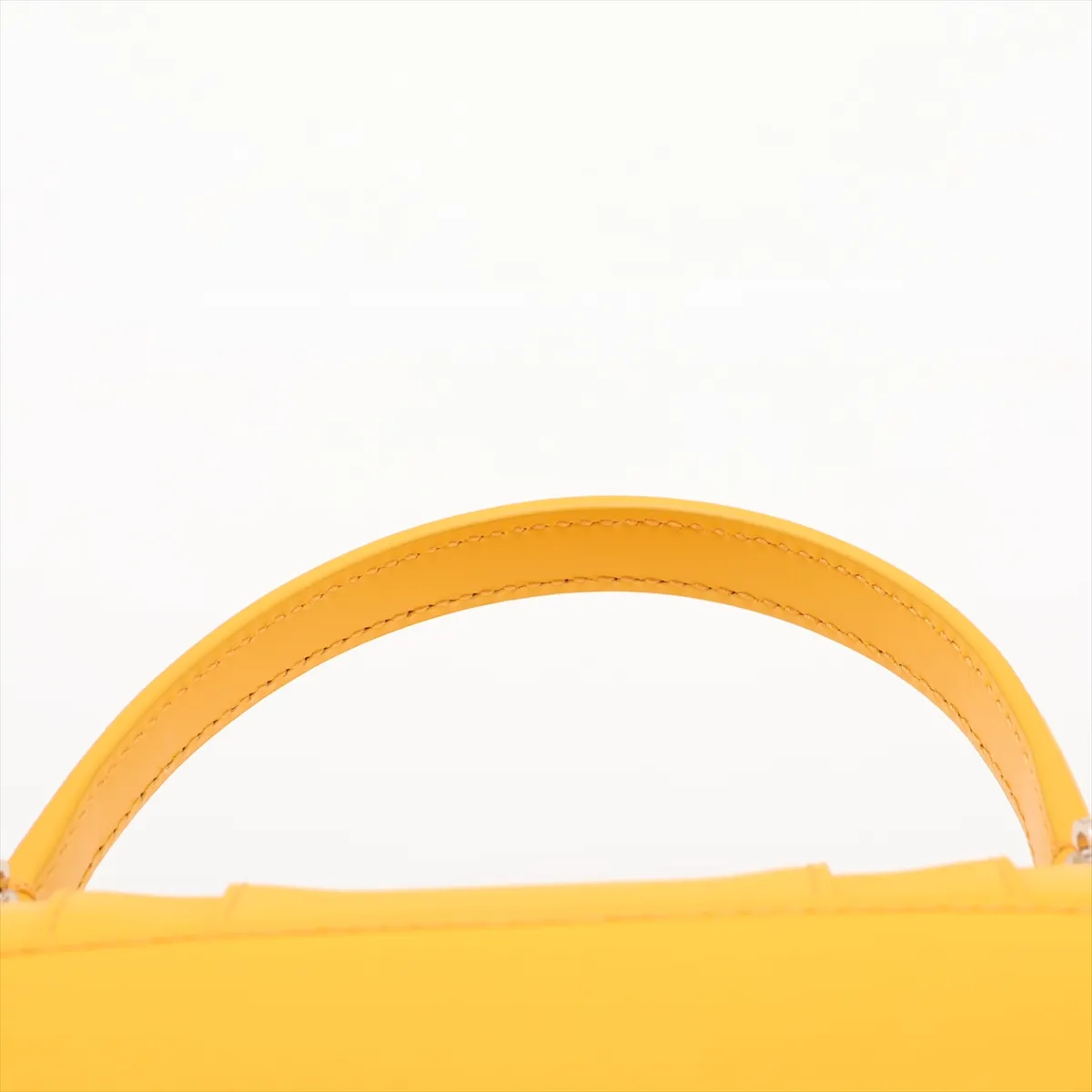Serpenti Leather 2-Way Handbag, Yellow, with Mirror — view 6