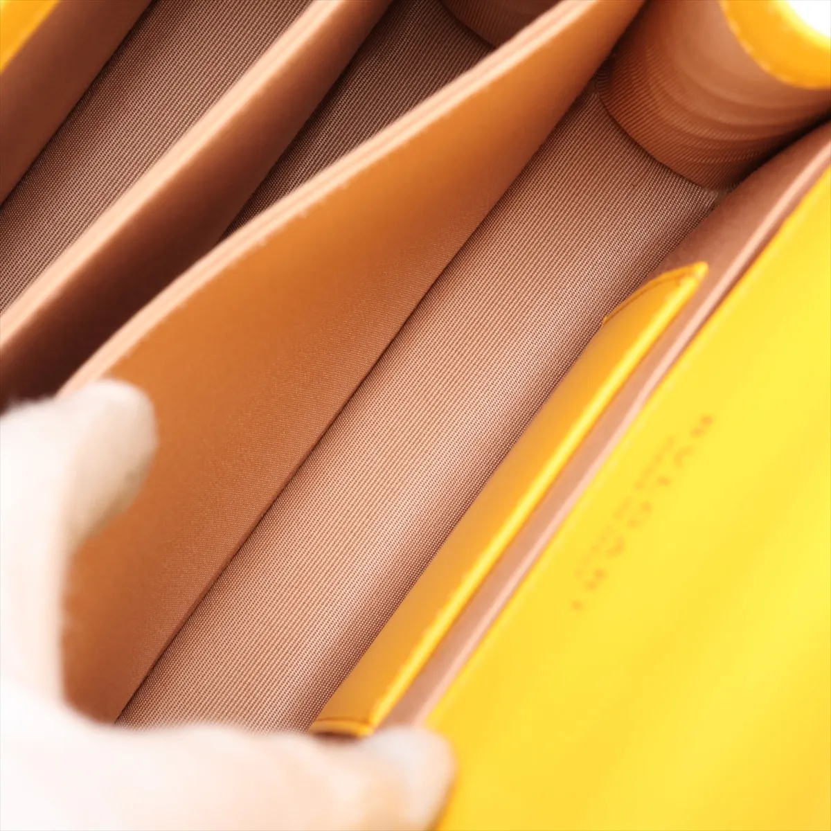 Serpenti Leather 2-Way Handbag, Yellow, with Mirror — view 10