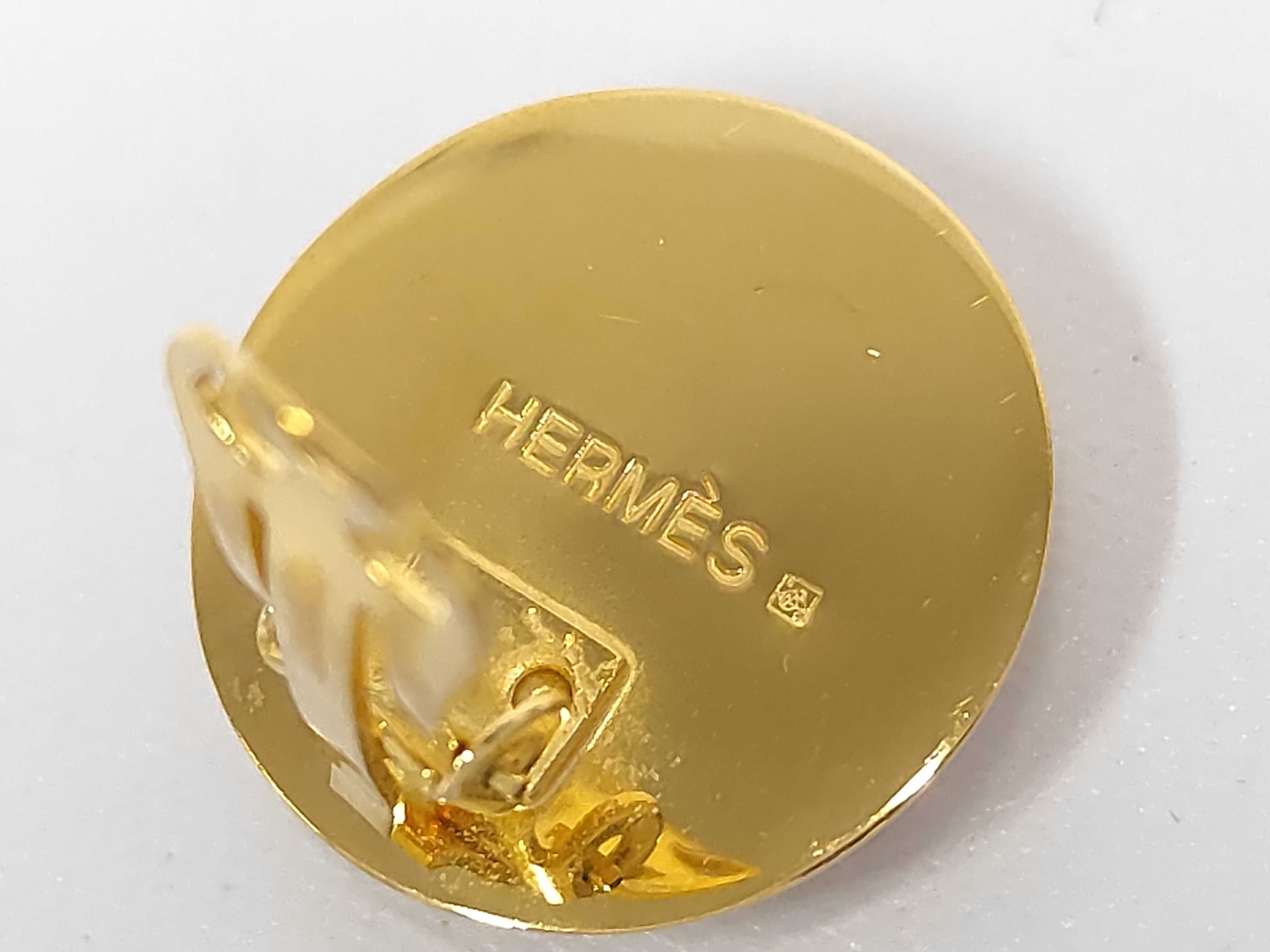 Enamel Border Earrings, Multicolor x Gold Hardware, Hermes Earrings — view 5