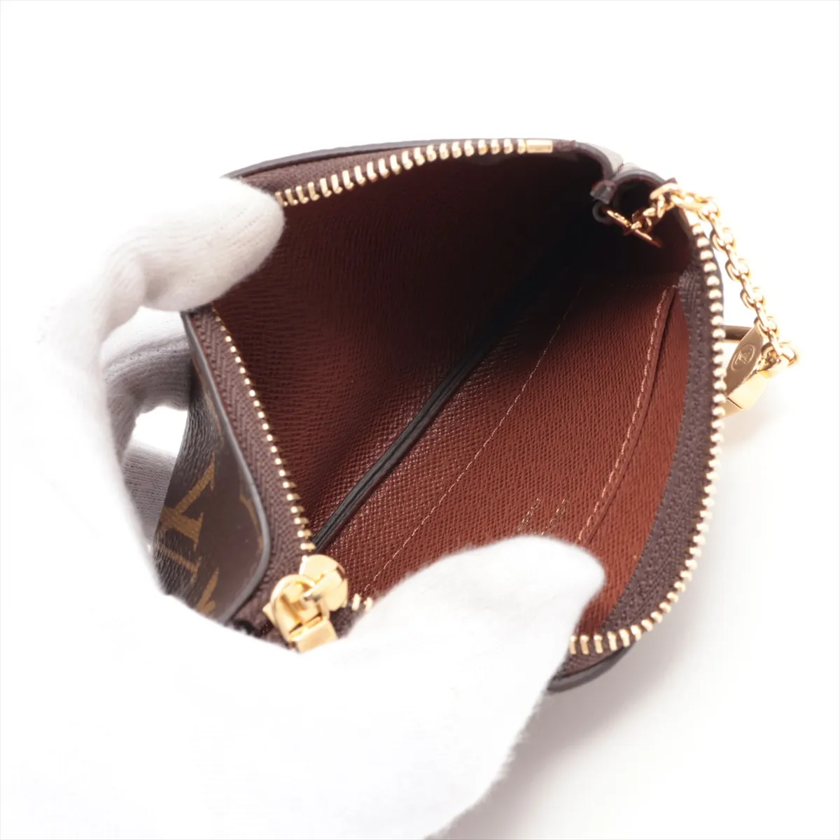 Monogram Card Key Case Pochette Clé M13559 MM1206 Brown Key Case — view 3