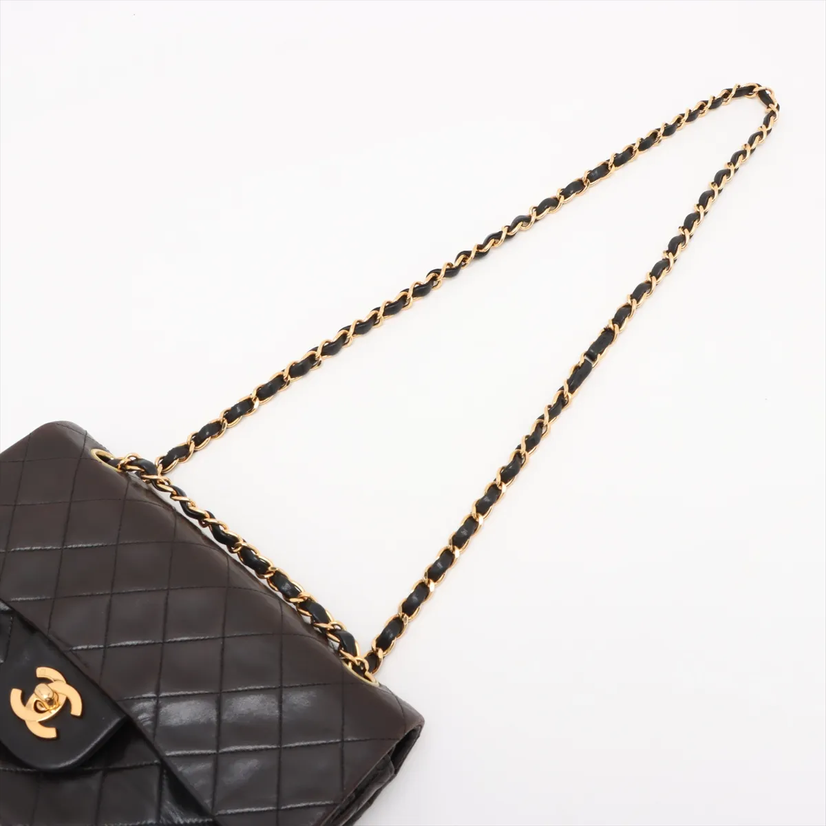 Matelassé 23 Lambskin Double Flap Double Chain Bag, Black with Gold Hardware, 4170907, Series 4, A01113 — view 5