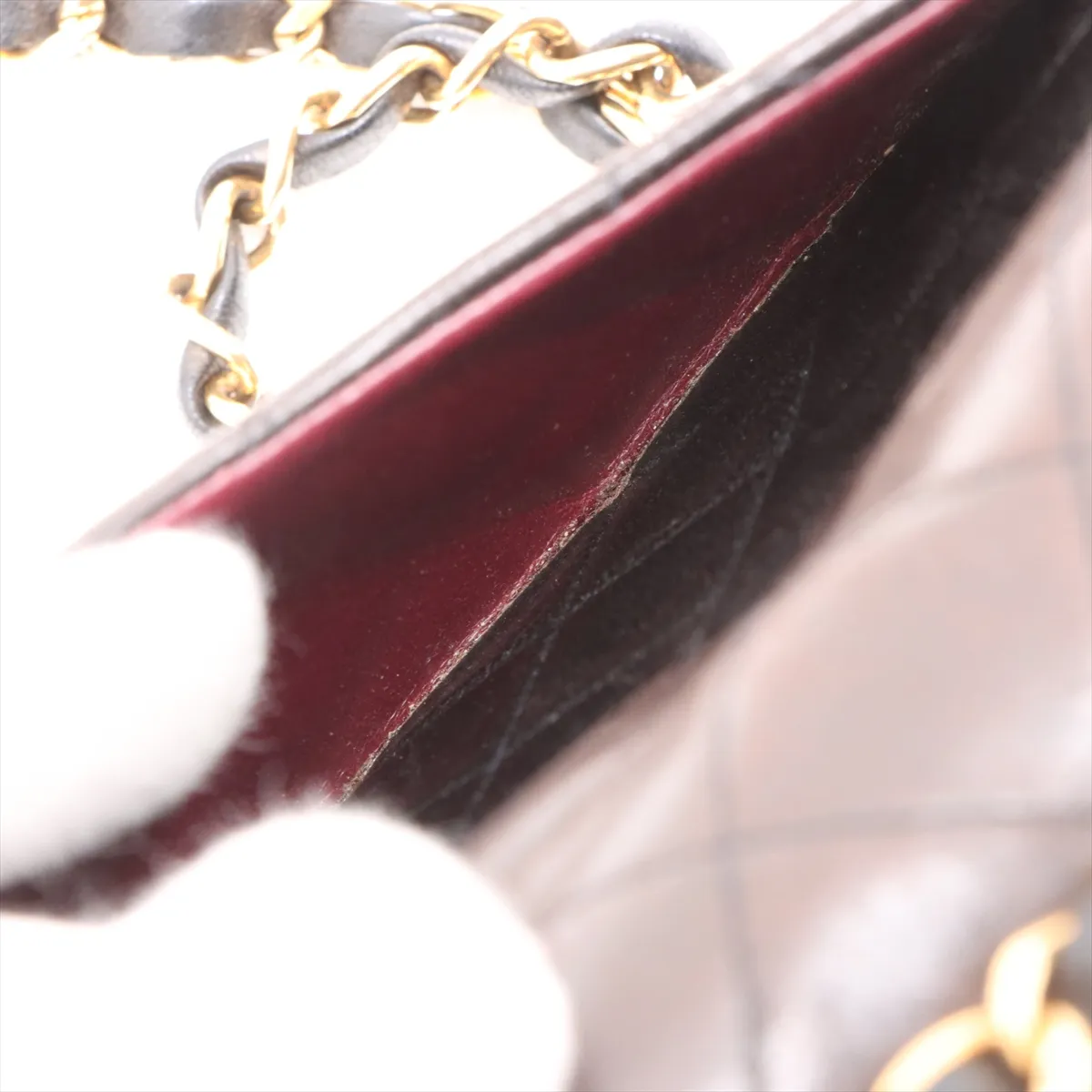 Matelassé 23 Lambskin Double Flap Double Chain Bag, Black with Gold Hardware, 4170907, Series 4, A01113 — view 10