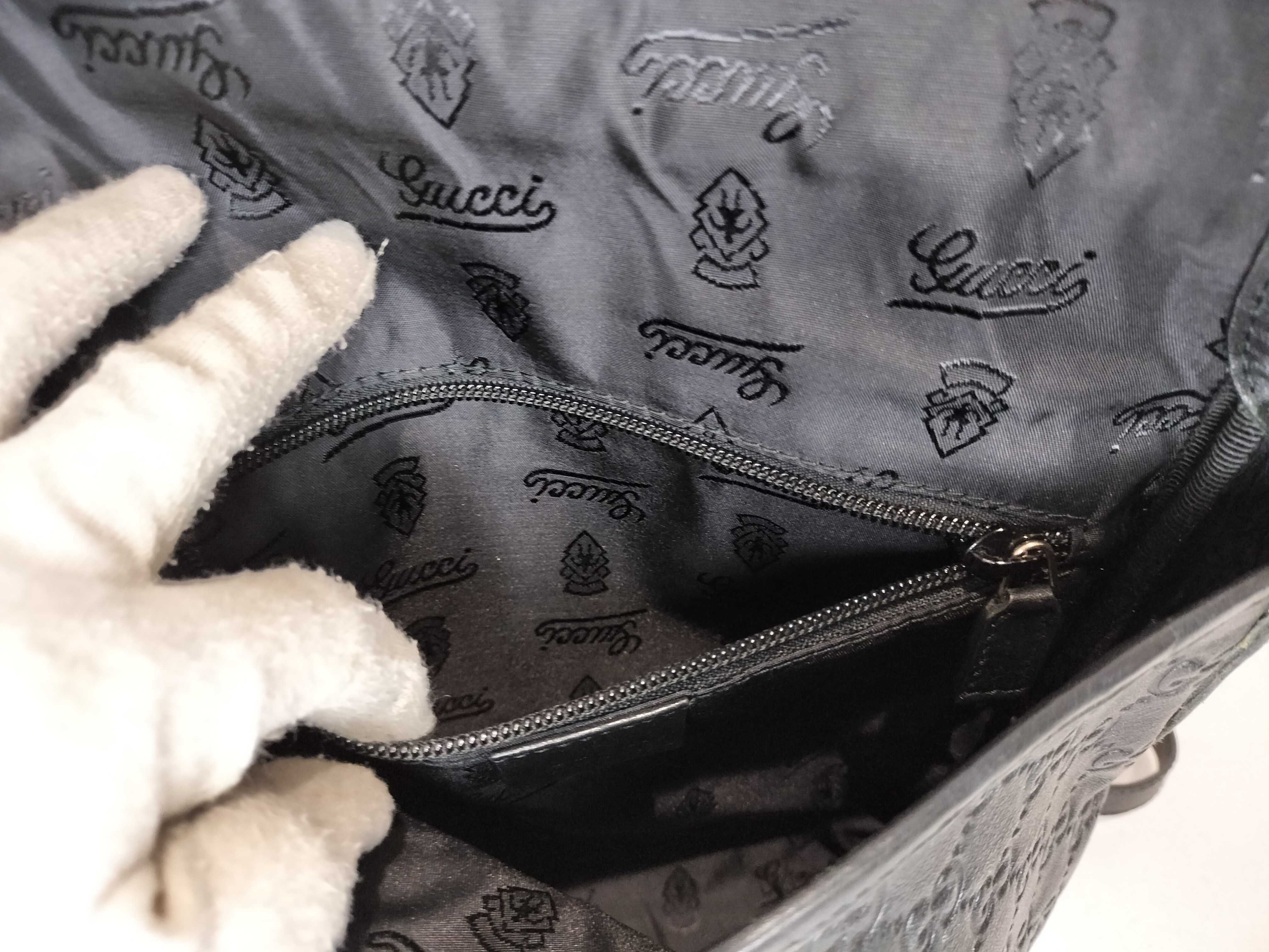 Logo Black Leather Shoulder Bag — view 11