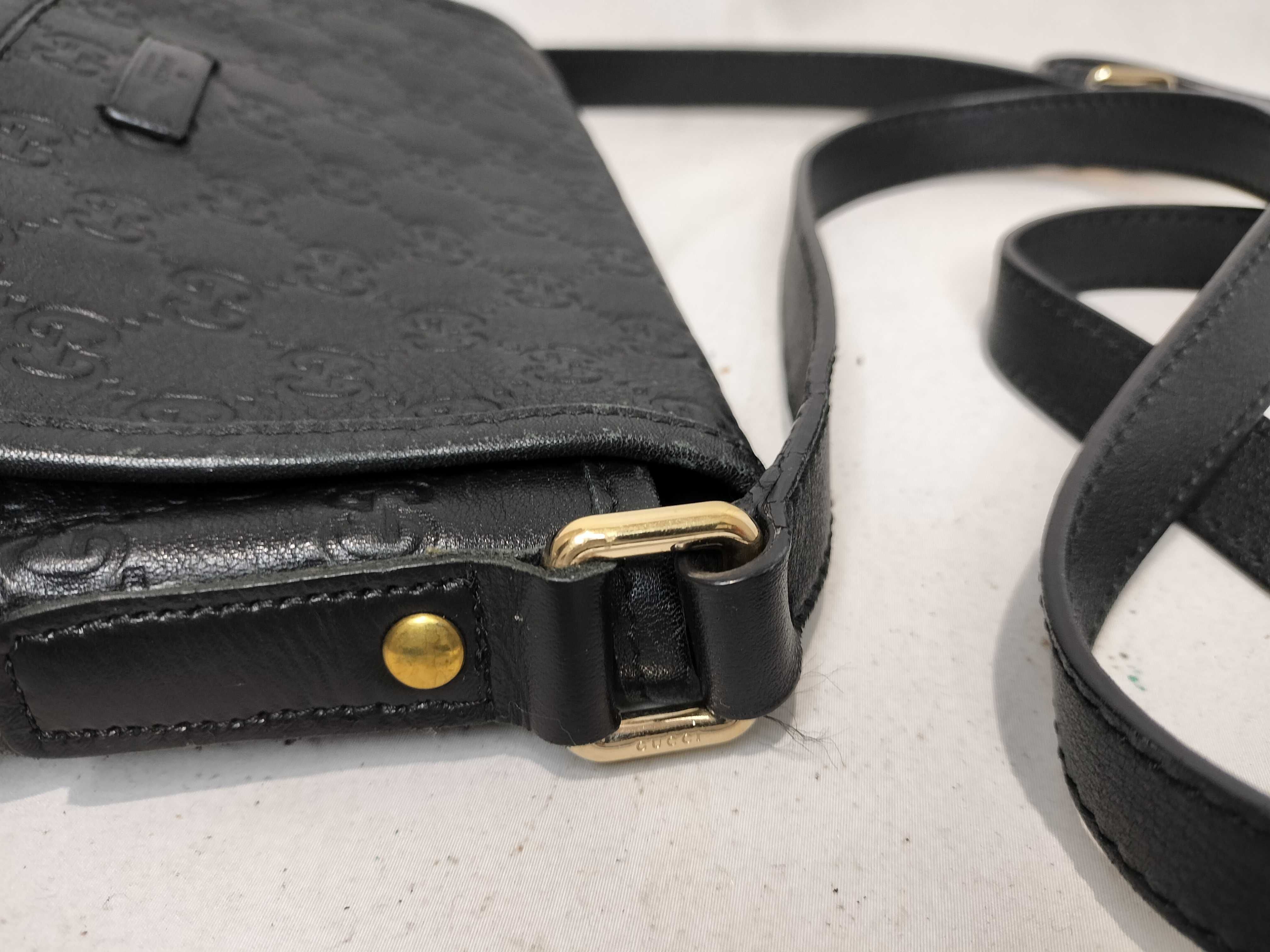 Logo Black Leather Shoulder Bag — view 6