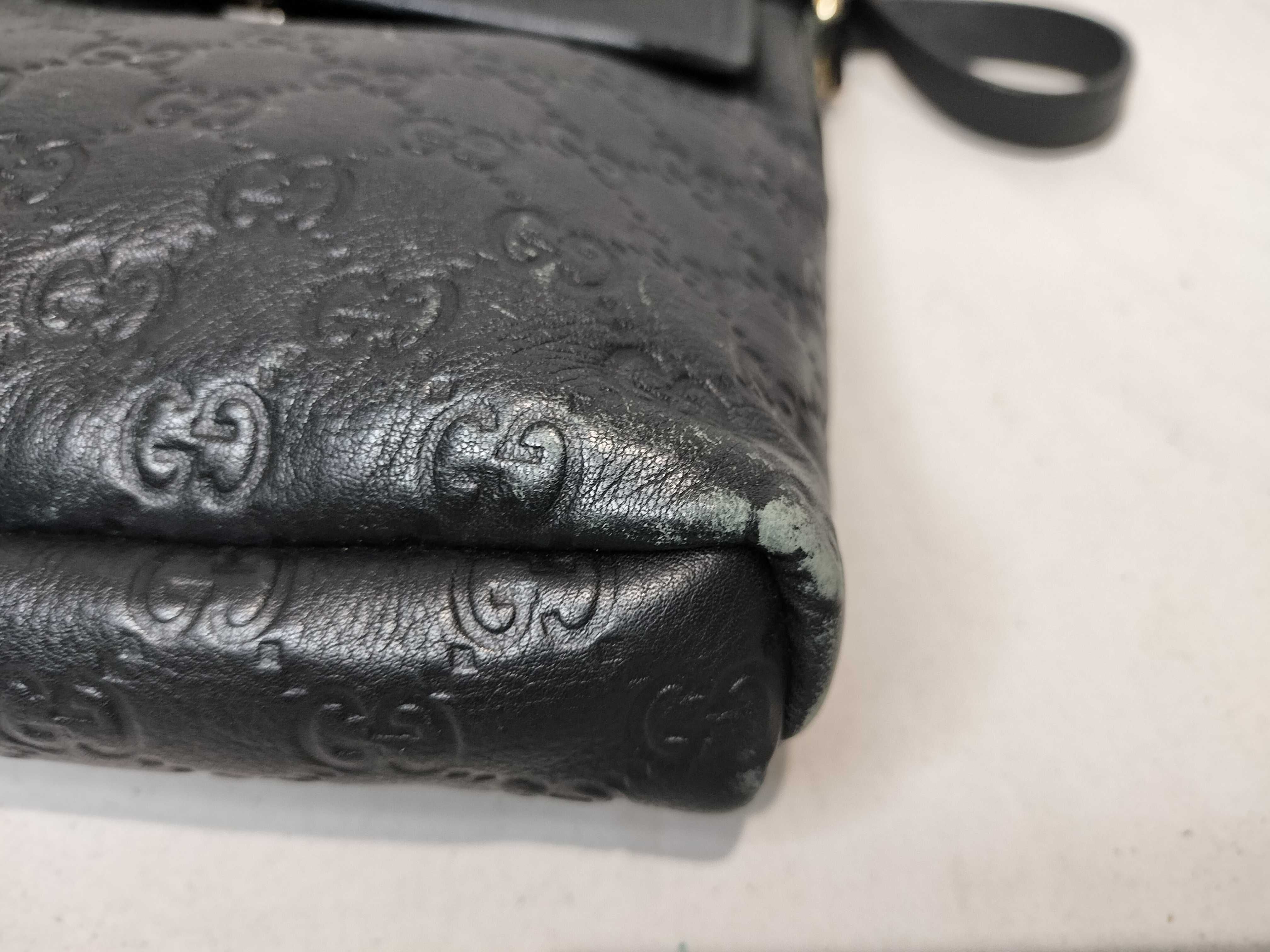 Logo Black Leather Shoulder Bag — view 7