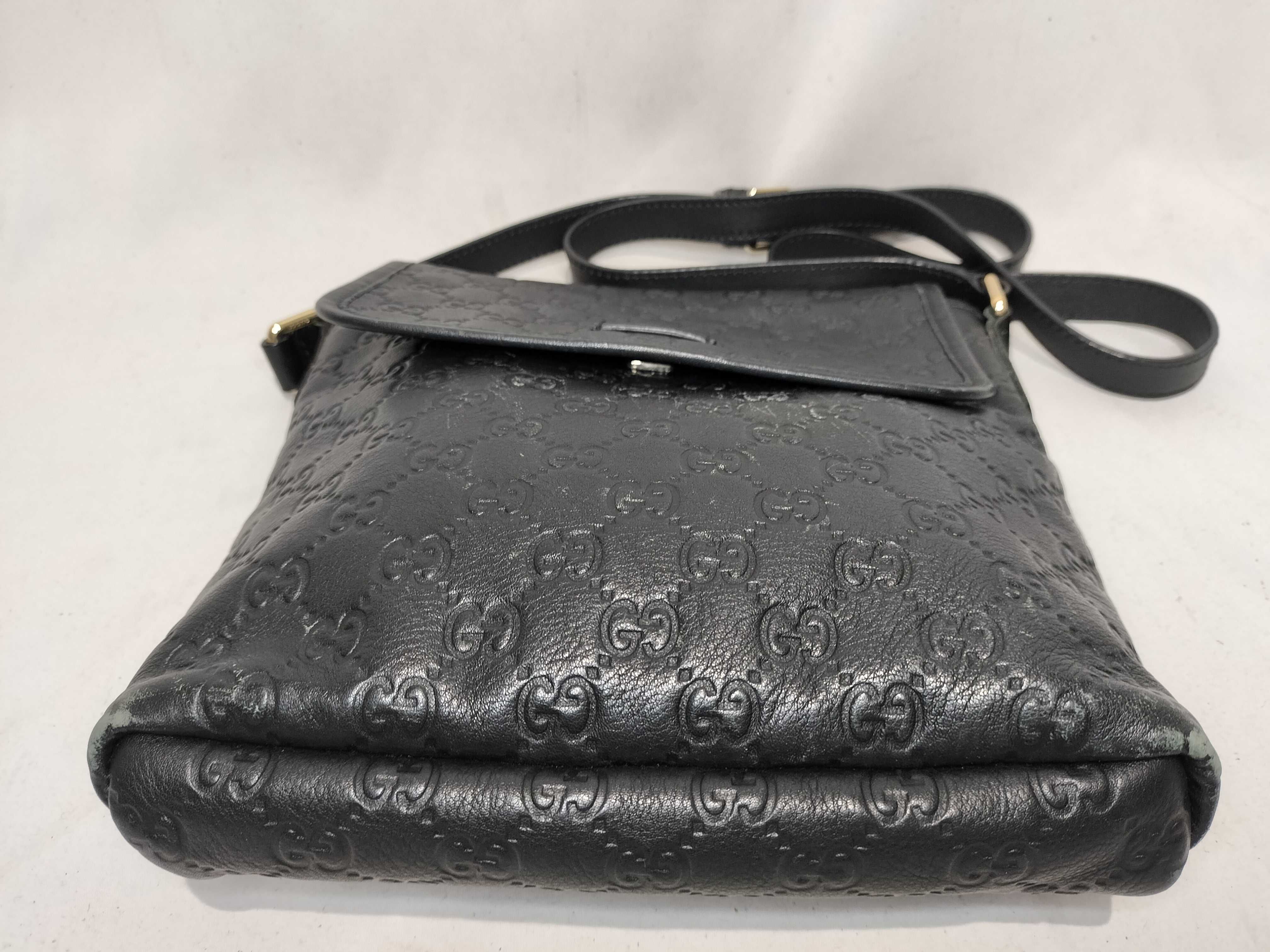 Logo Black Leather Shoulder Bag — view 8