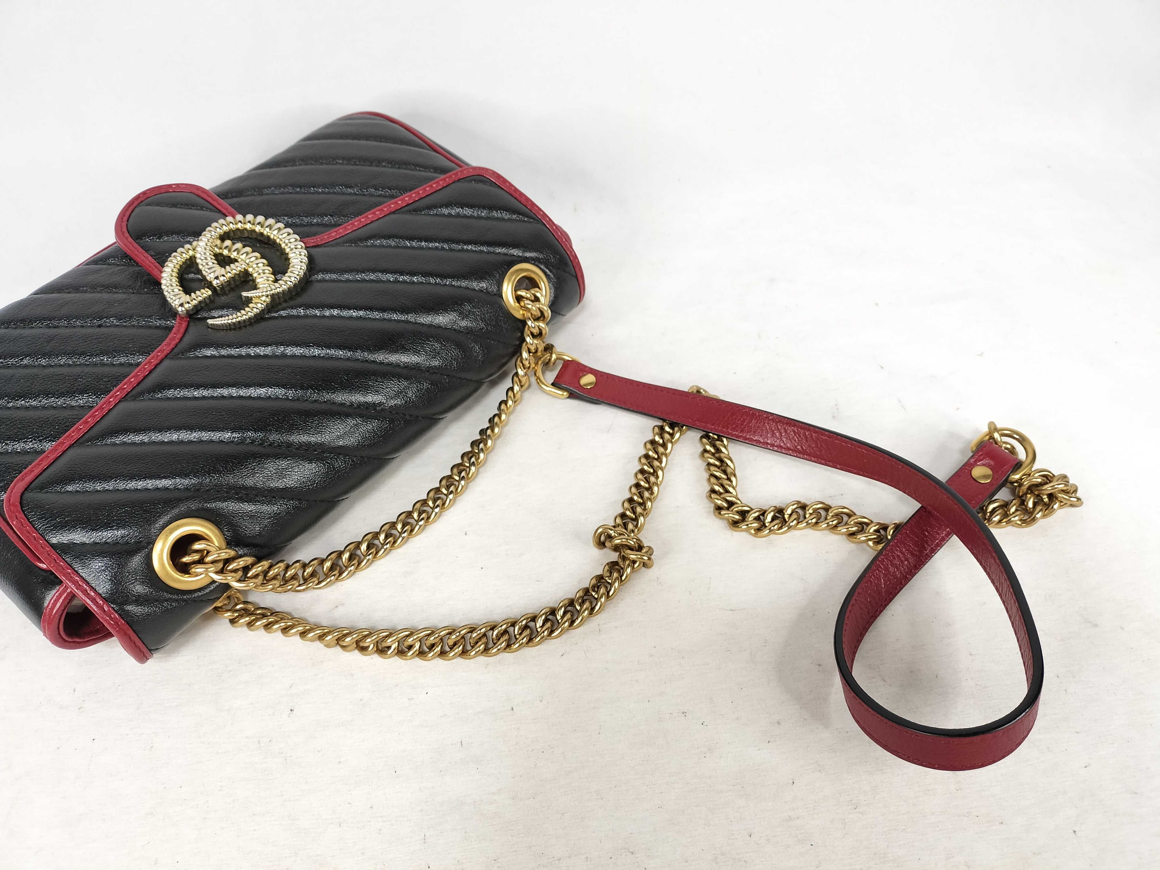GG Marmont 443497 Leather Chain Shoulder Bag — view 3