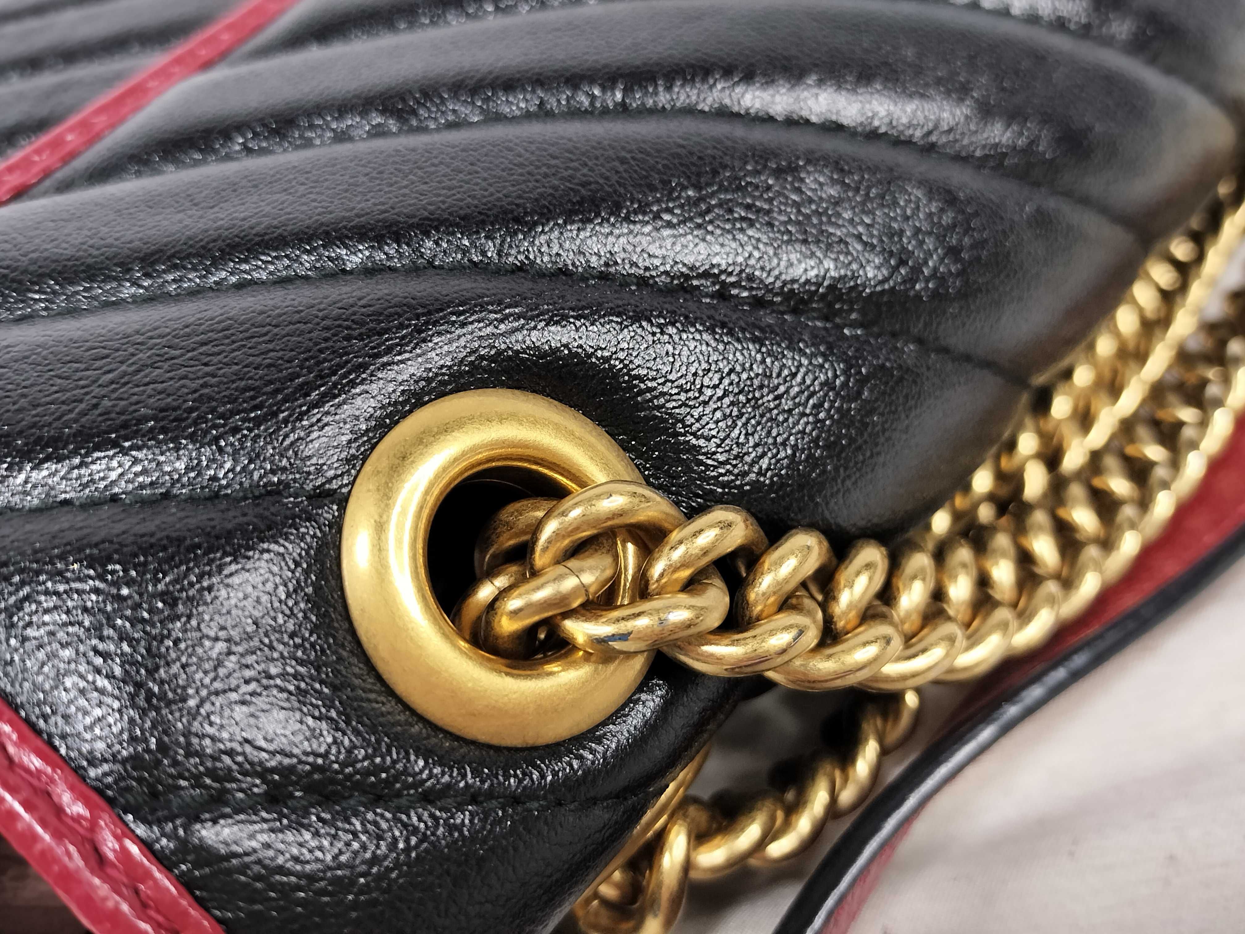 GG Marmont 443497 Leather Chain Shoulder Bag — view 5