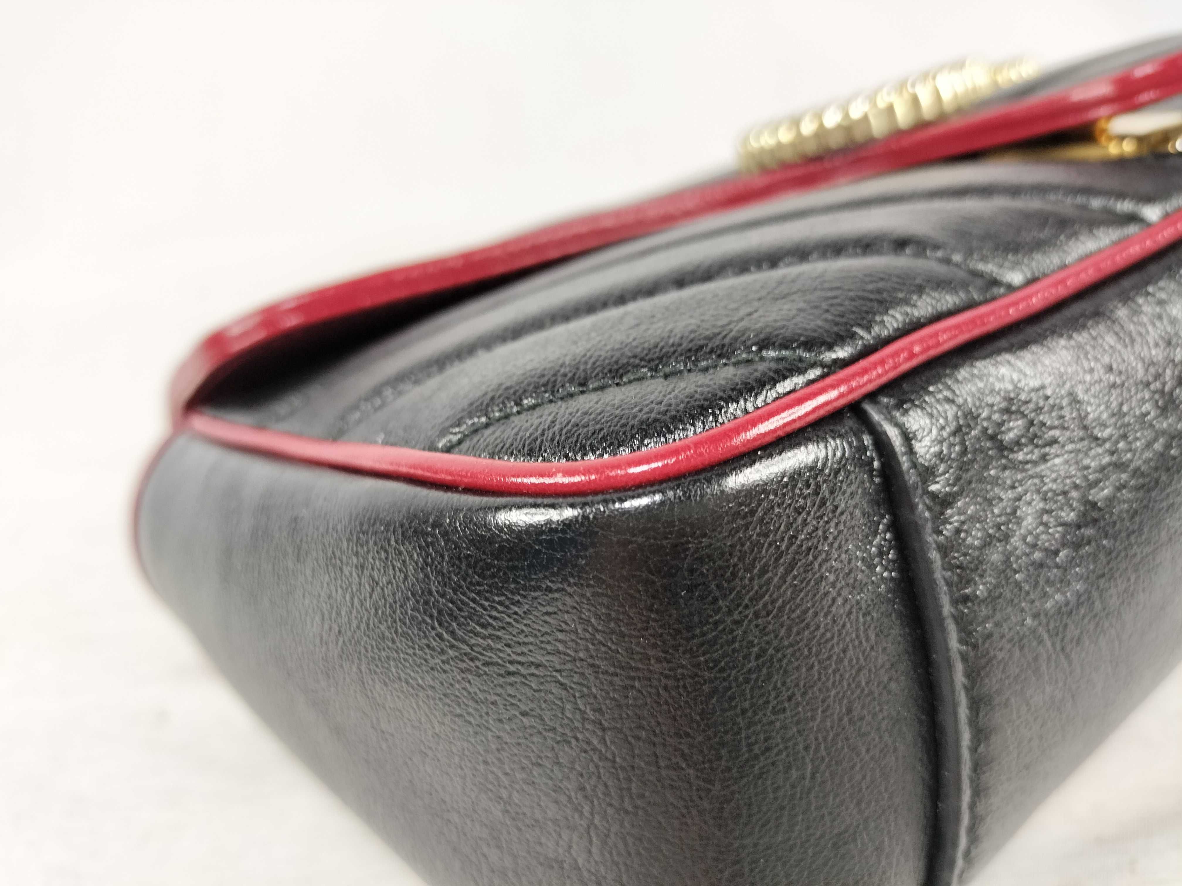 GG Marmont 443497 Leather Chain Shoulder Bag — view 6