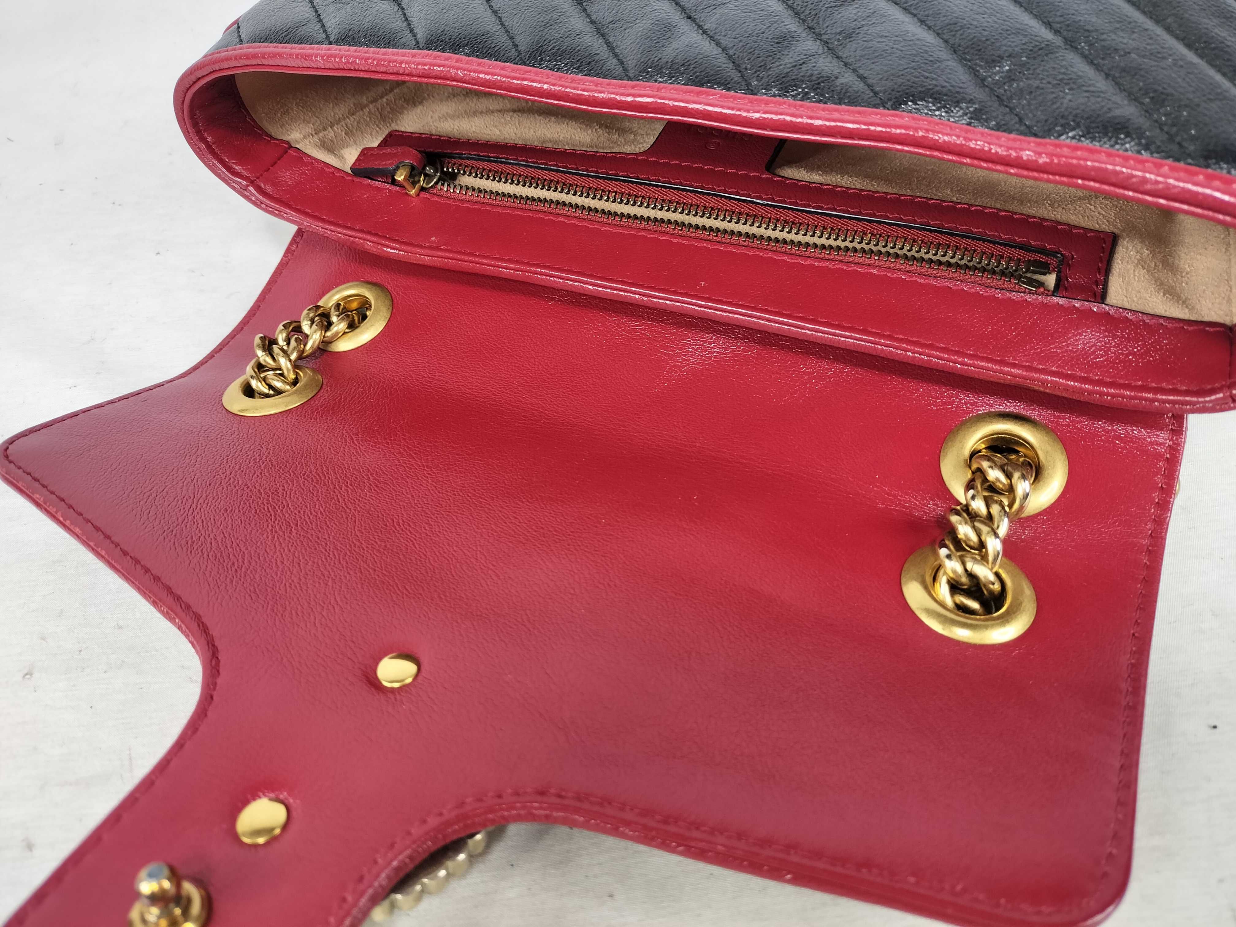 GG Marmont 443497 Leather Chain Shoulder Bag — view 8