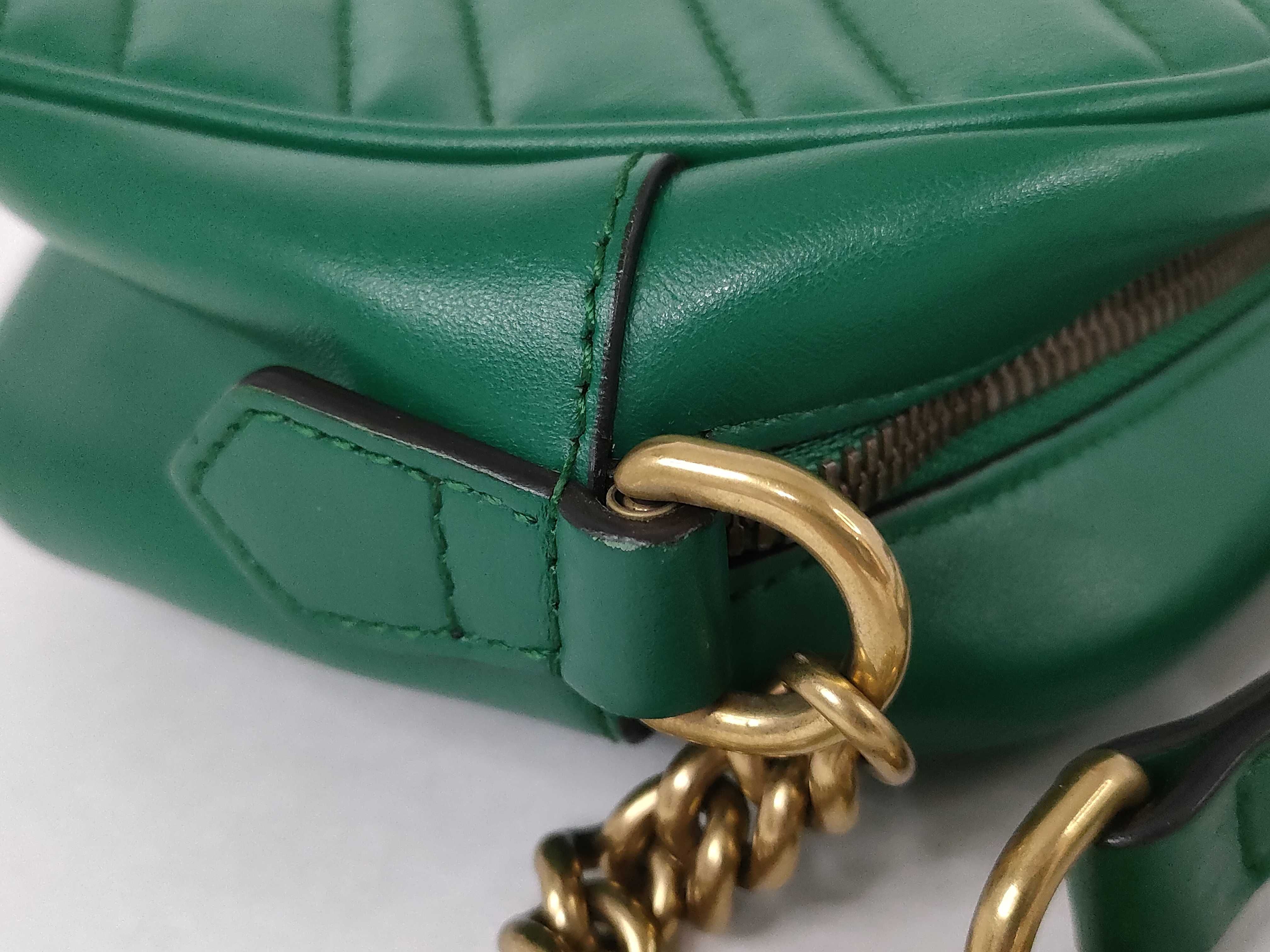 GG Marmont Quilted Camera Bag Shoulder Bag Green Shoulder Bag — view 5