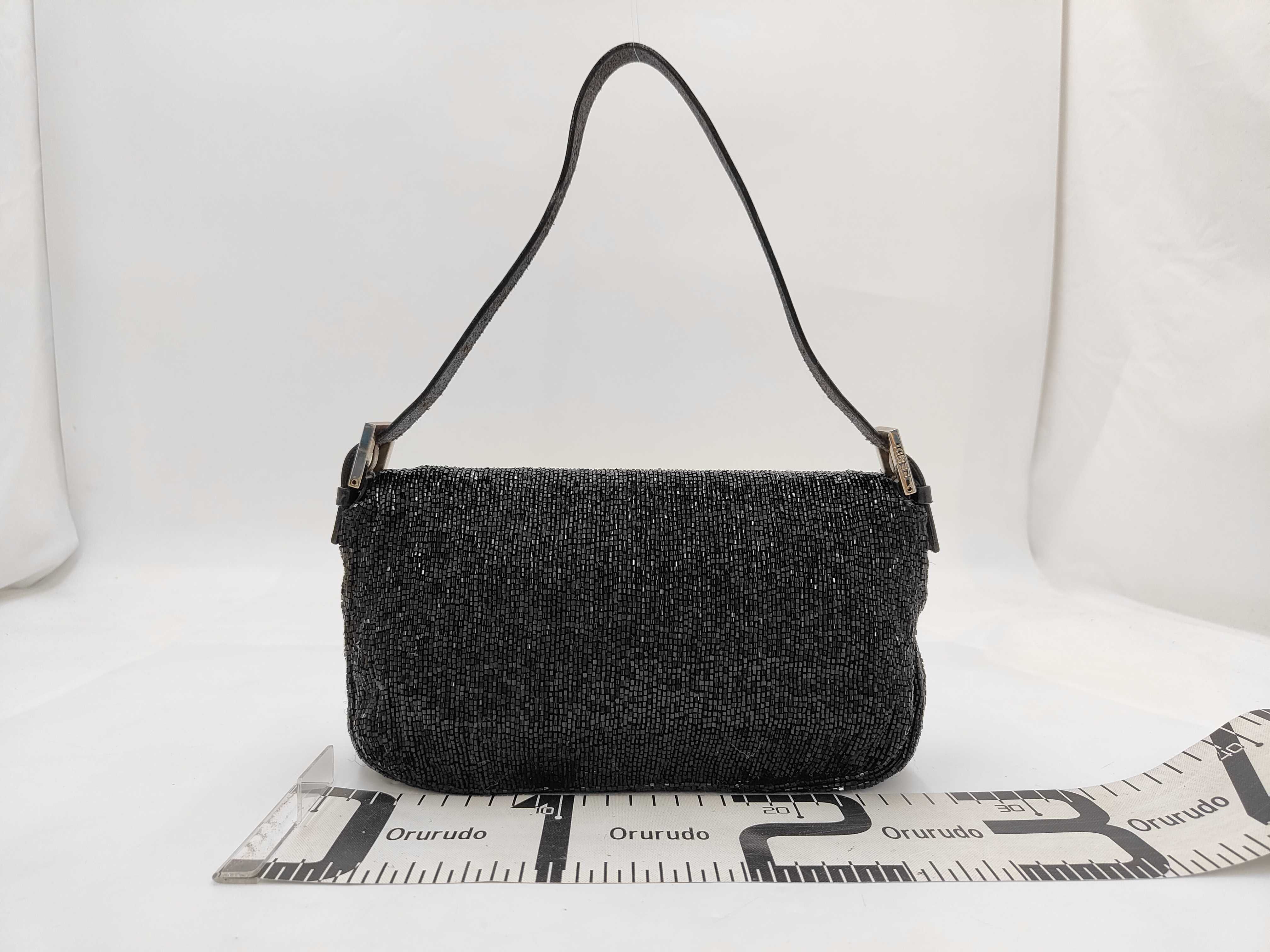 Mamma Bucket Shoulder Bag, Beaded, Black Bag — view 2