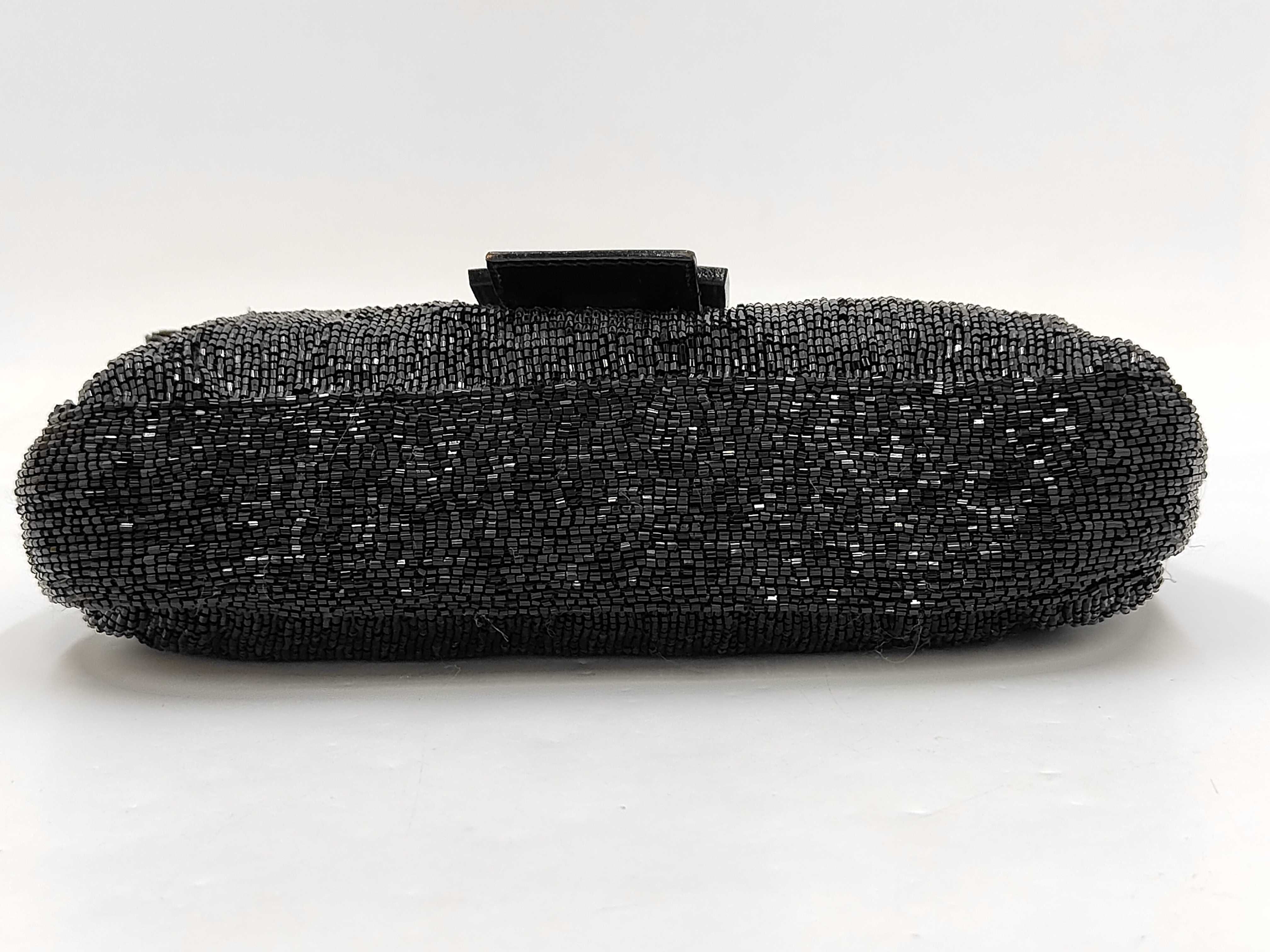 Mamma Bucket Shoulder Bag, Beaded, Black Bag — view 3