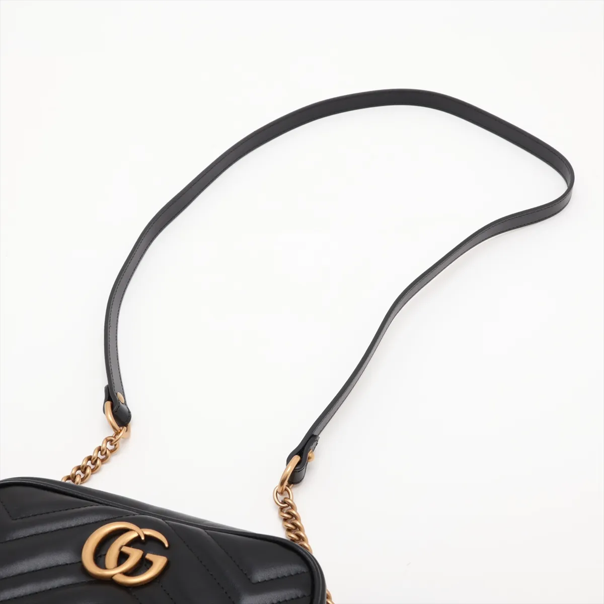 GG Marmont Leather Chain Shoulder Bag, Black, 448065 — view 5