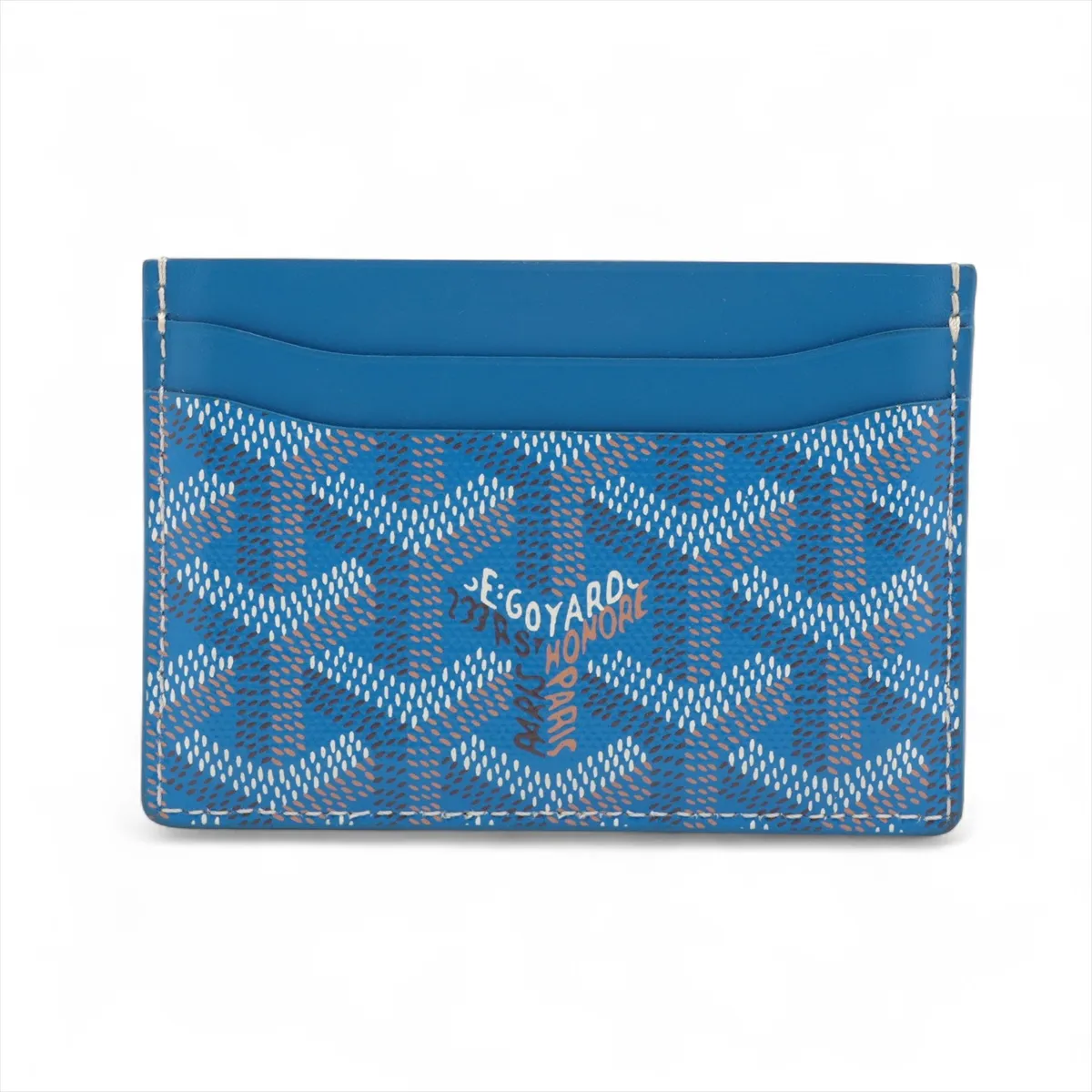 Saint-Sulpice PVC x Leather Card Case, Blue