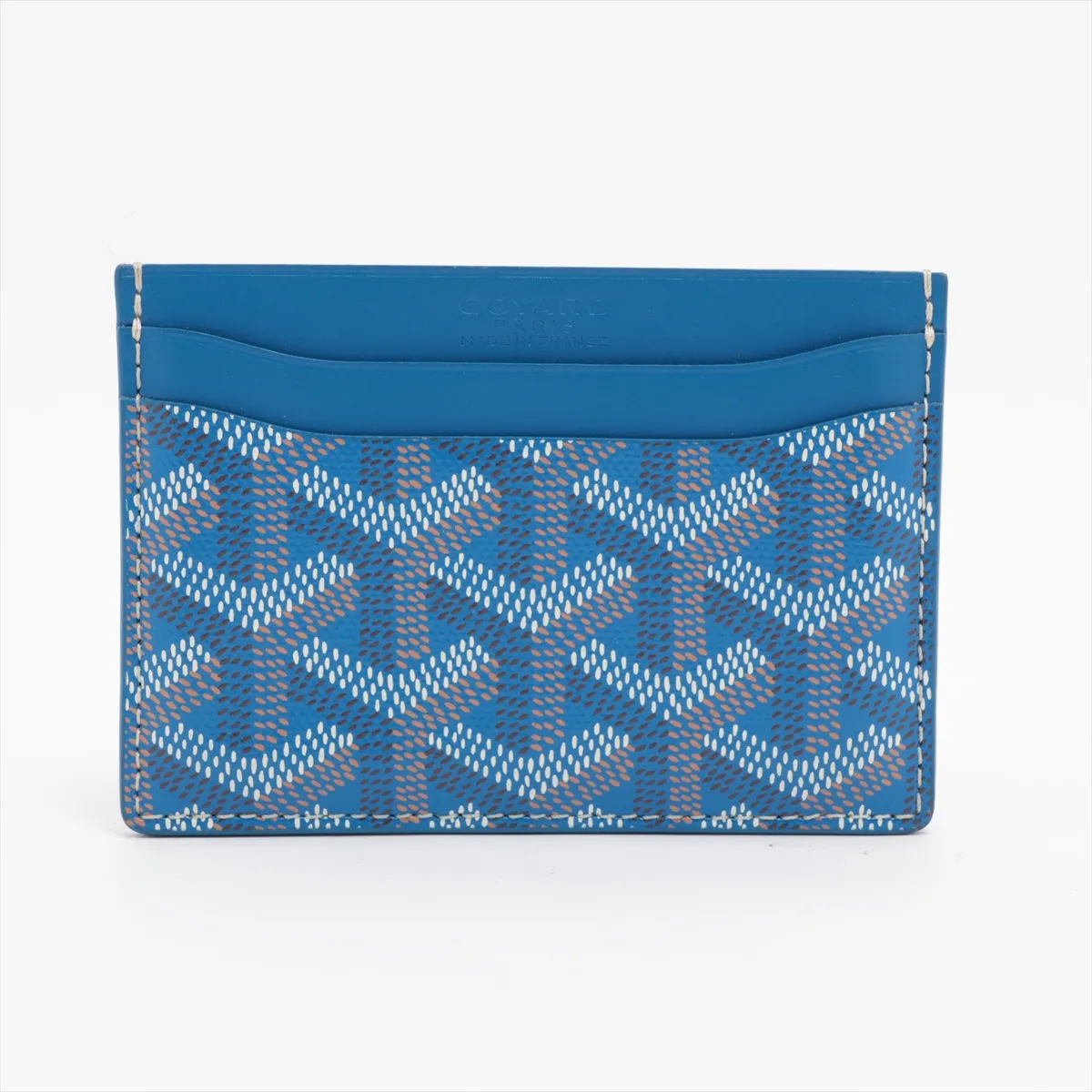 Saint-Sulpice PVC x Leather Card Case, Blue — view 2