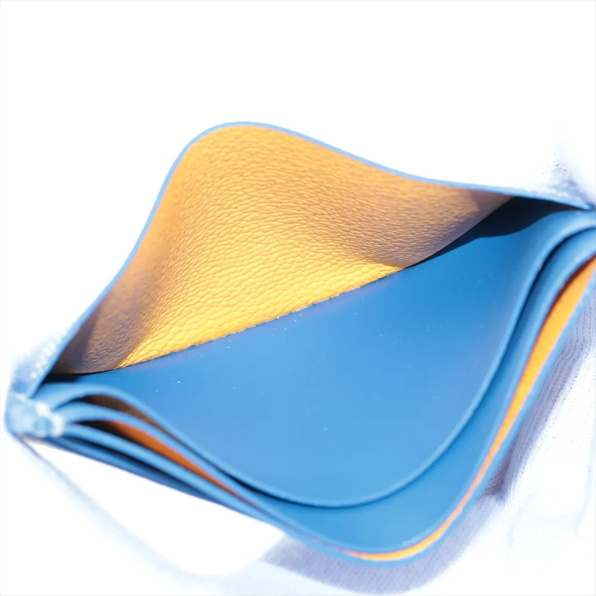 Saint-Sulpice PVC x Leather Card Case, Blue — view 3
