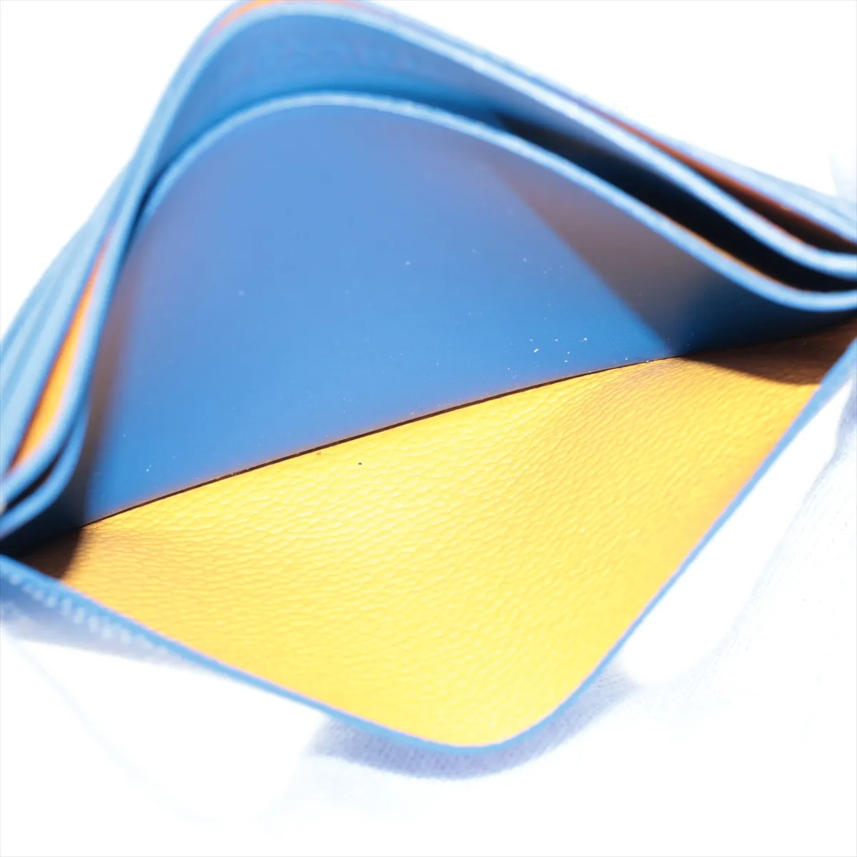 Saint-Sulpice PVC x Leather Card Case, Blue — view 7