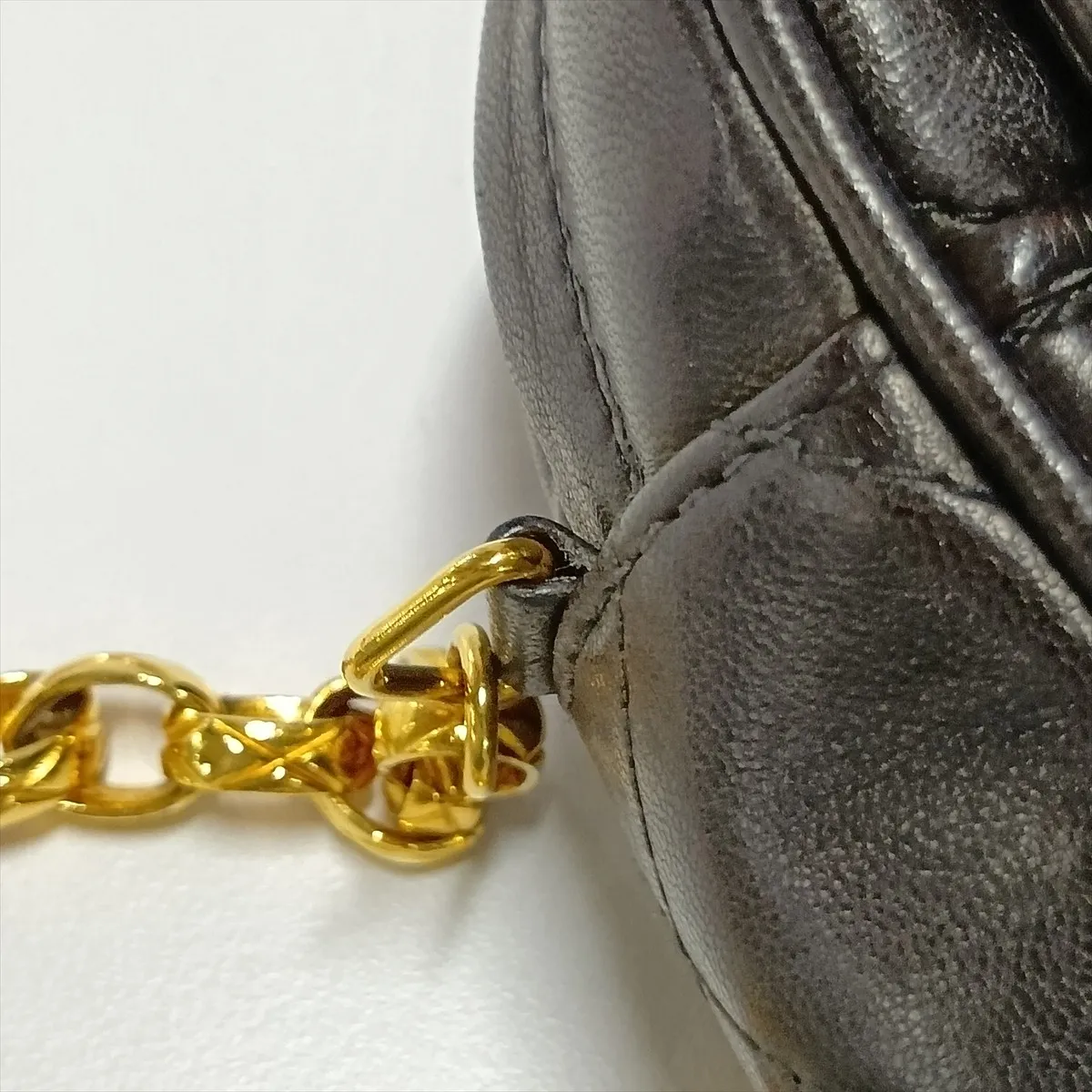 Matelassé Lambskin Chain Shoulder Bag, Black with Gold Hardware, Item No. 1952031 (Serial Number 1) — view 14