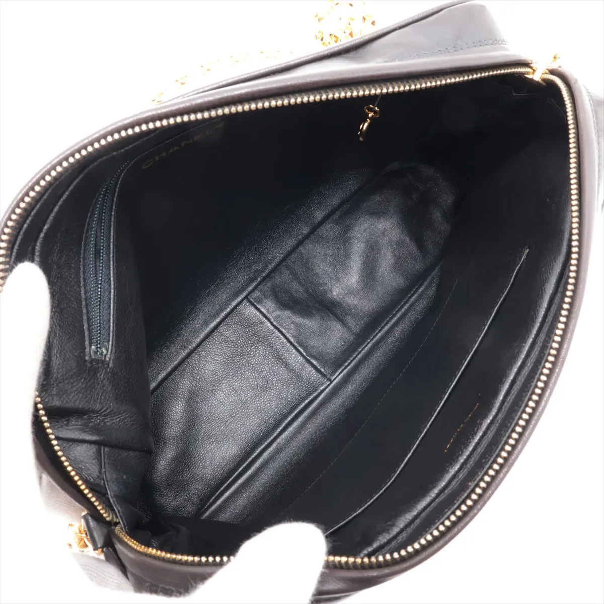 Matelassé Lambskin Chain Shoulder Bag, Black with Gold Hardware, Item No. 1952031 (Serial Number 1) — view 6