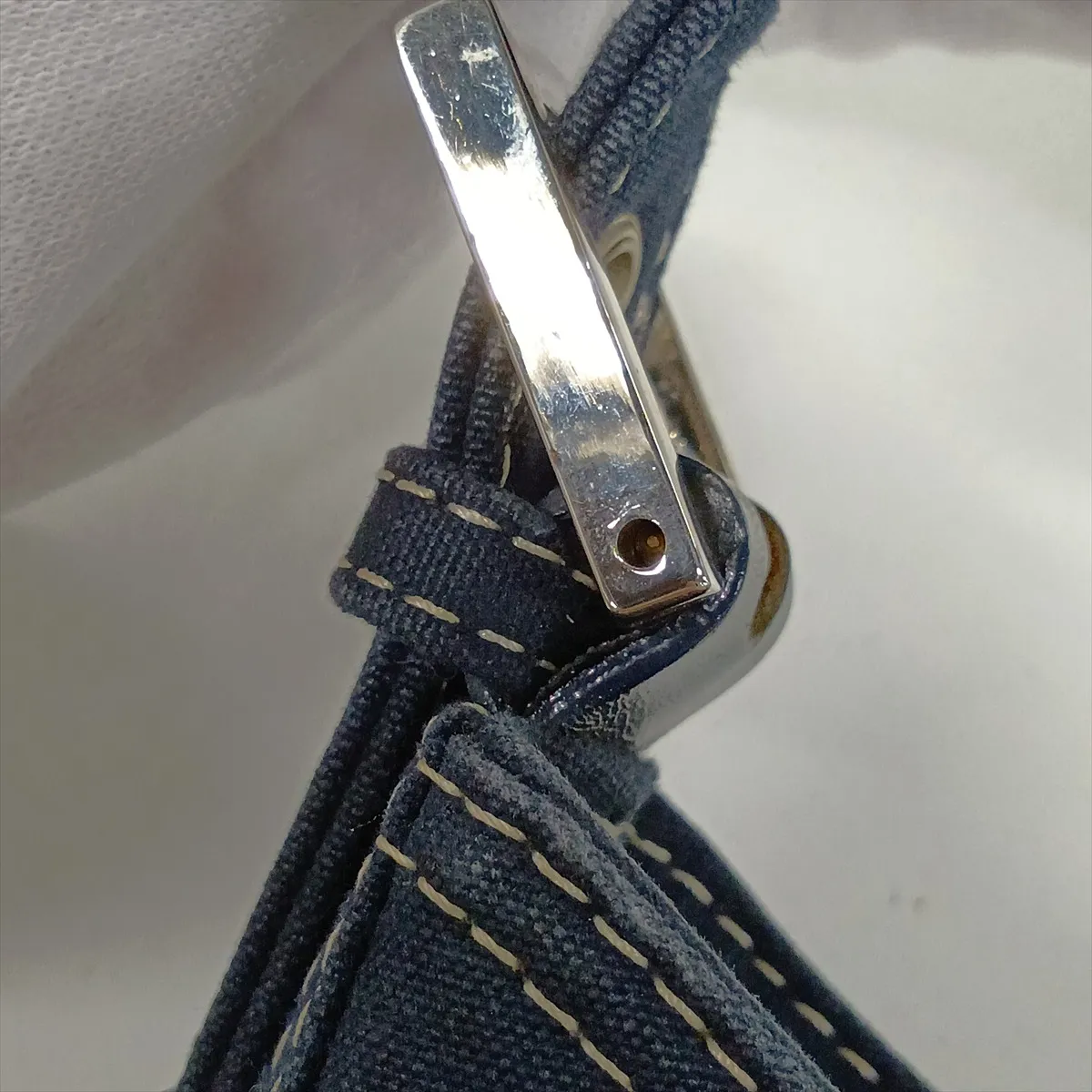 Mamma Bucket Denim Shoulder Bag, Navy, Missing Parts — view 15