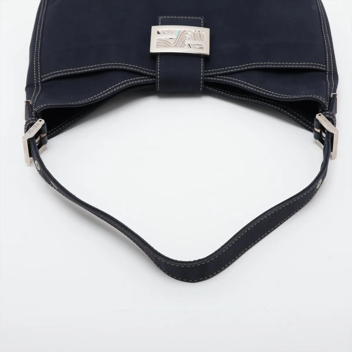 Mamma Bucket Denim Shoulder Bag, Navy, Missing Parts — view 5