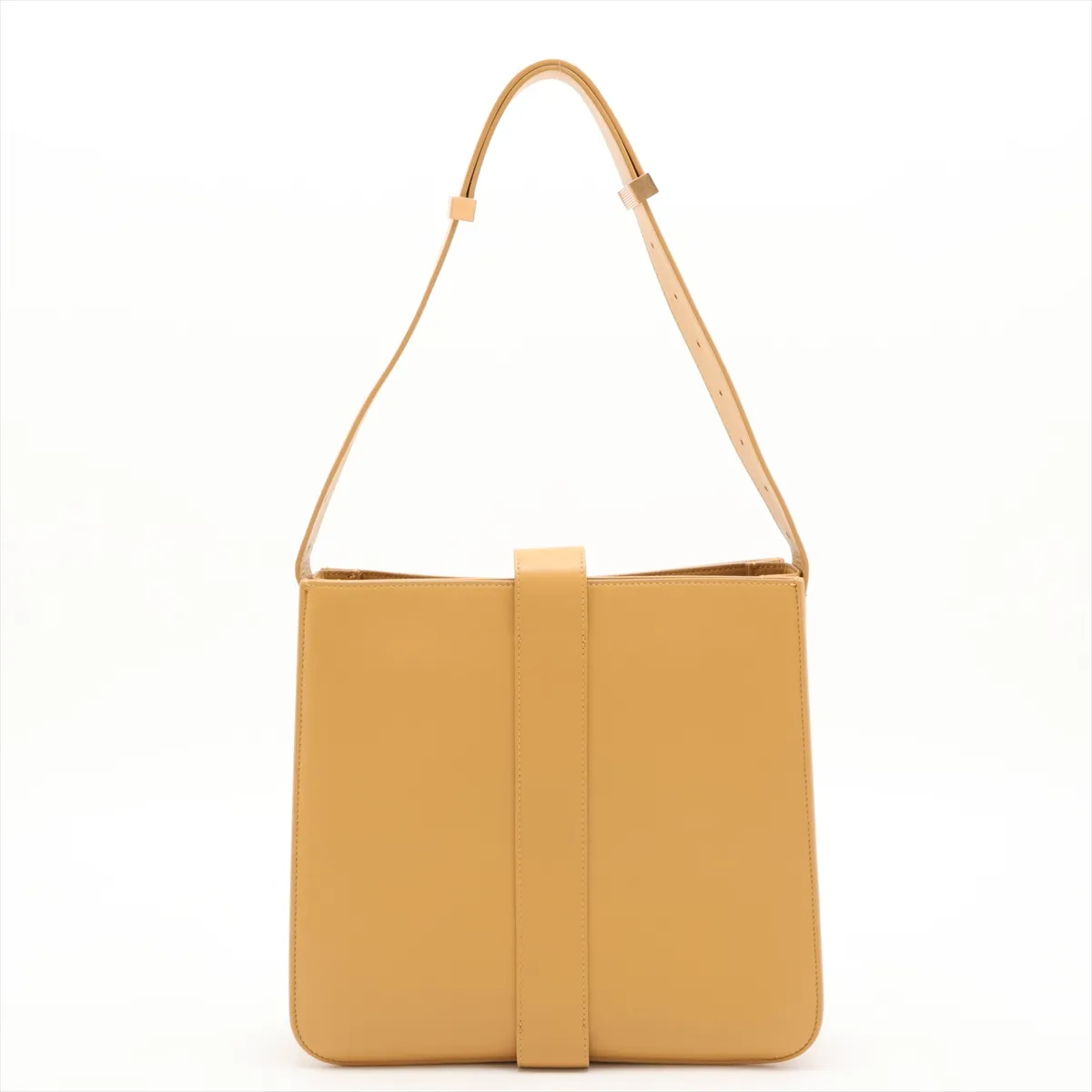 Marie Leather Shoulder Bag, Yellow — view 2