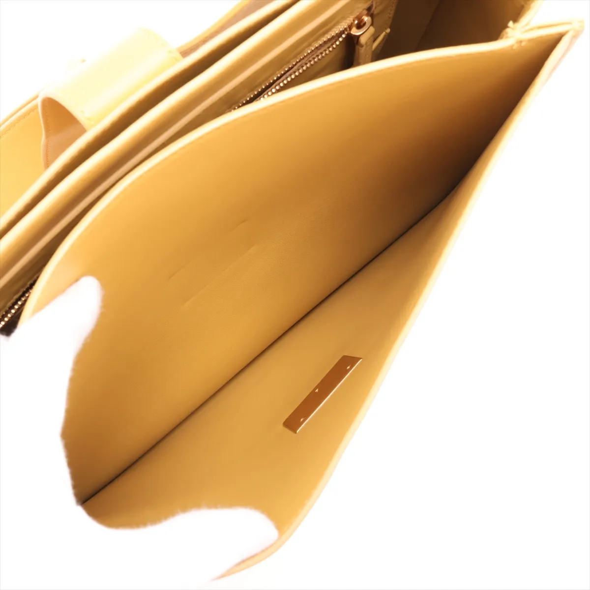 Marie Leather Shoulder Bag, Yellow — view 11