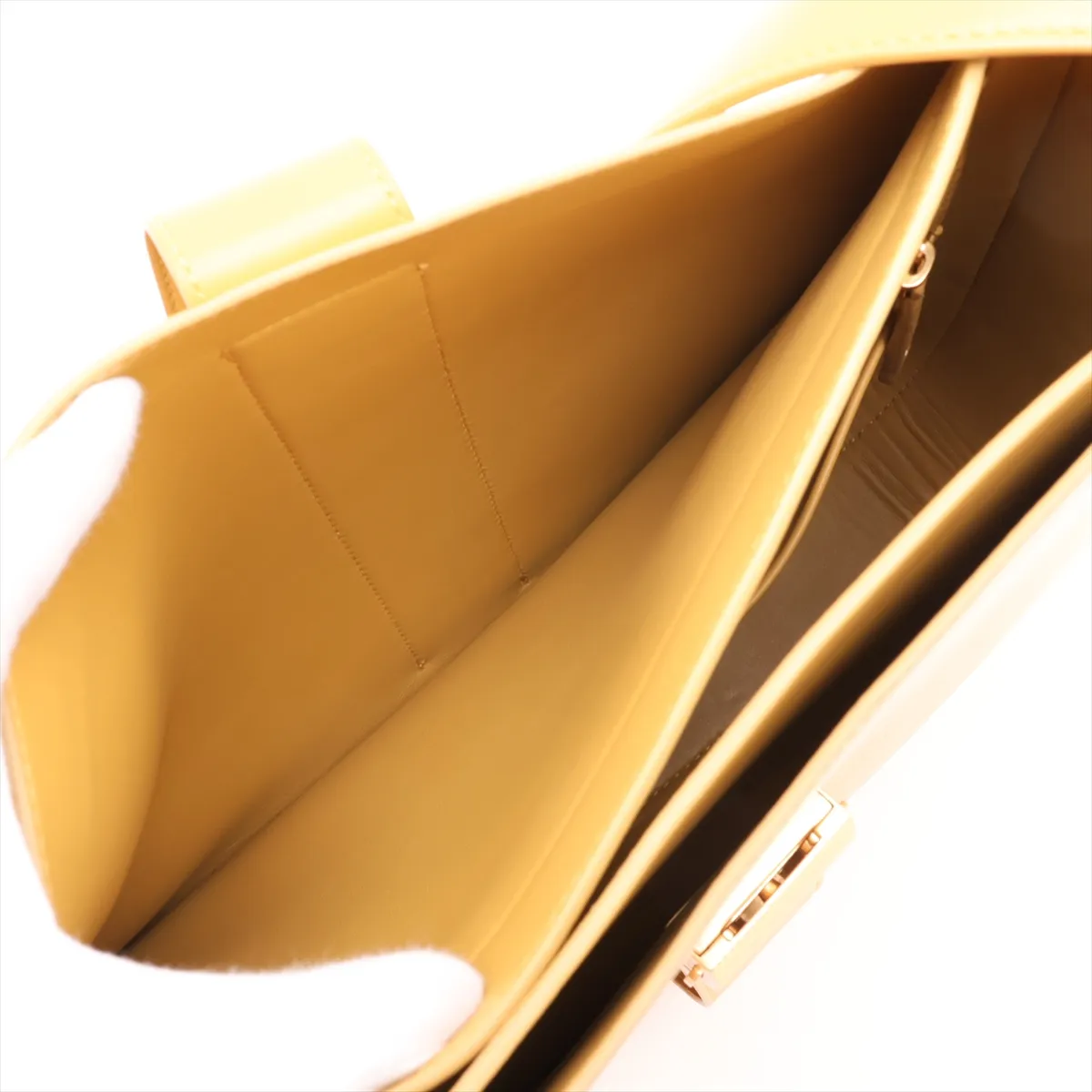 Marie Leather Shoulder Bag, Yellow — view 12