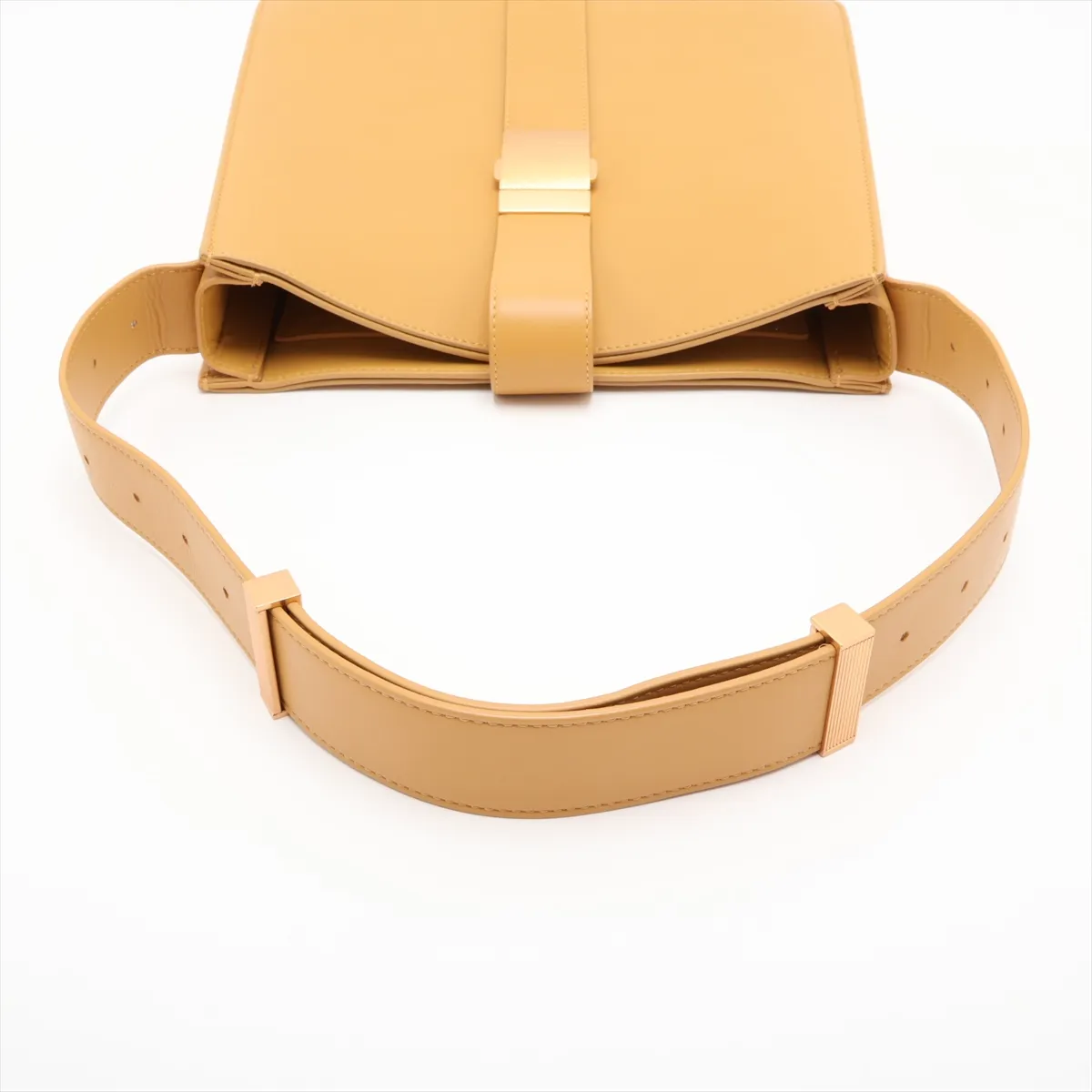 Marie Leather Shoulder Bag, Yellow — view 5