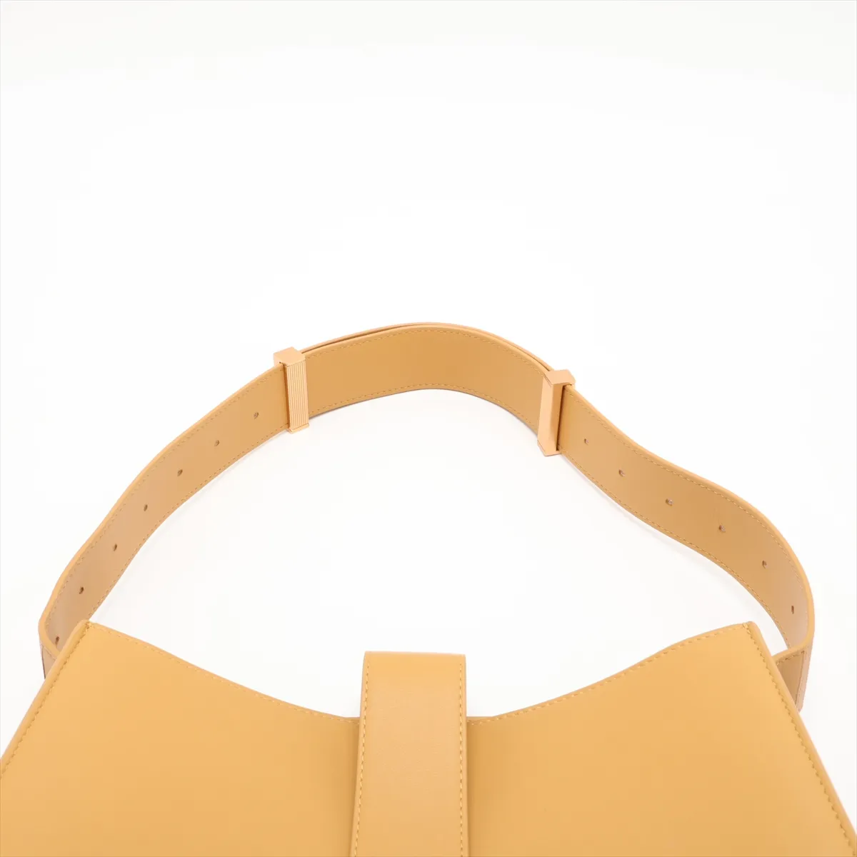 Marie Leather Shoulder Bag, Yellow — view 6