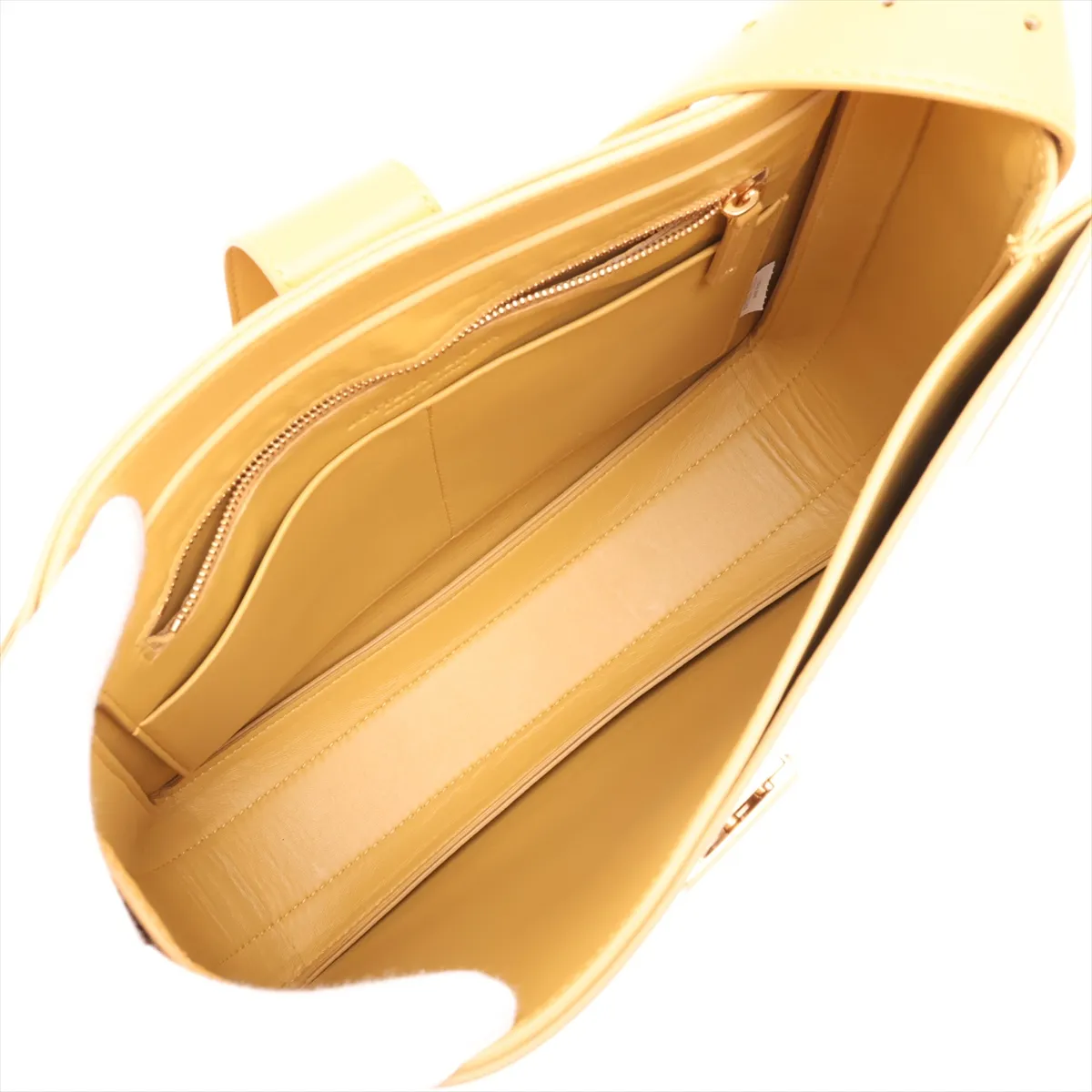 Marie Leather Shoulder Bag, Yellow — view 7