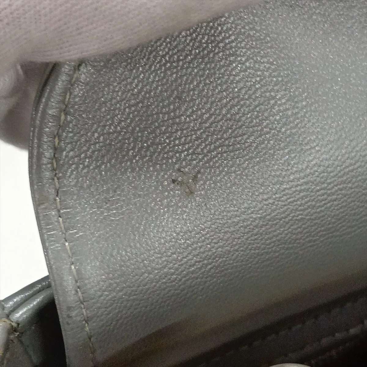 Cannage Lady Dior Mini Leather 2-Way Handbag, Silver — view 12